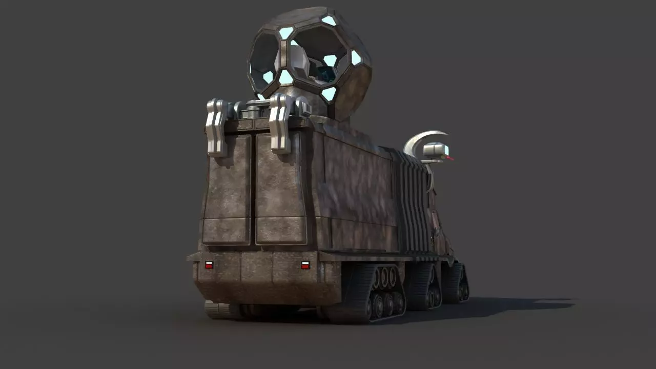 Futuristic Science Truck 3D model_4