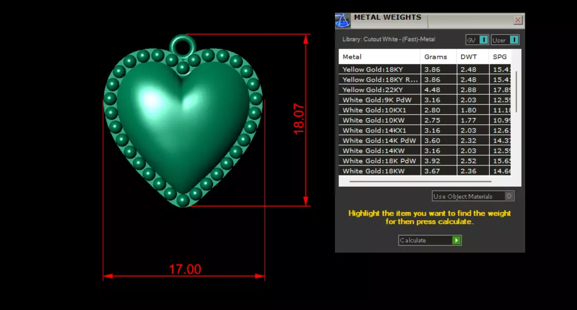 Heart-Shaped Gold Free 3D print model_0