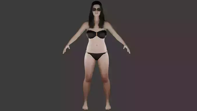 Black  Bikini 3d model