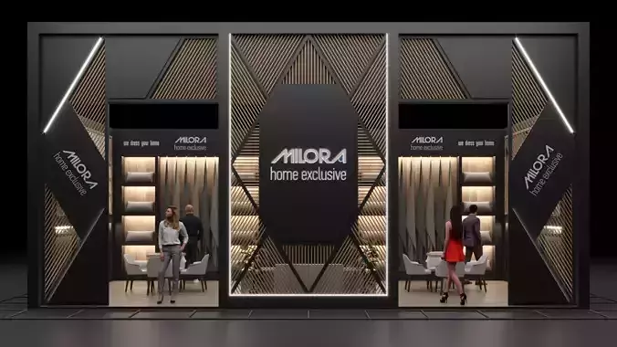 3-Modern Exhibition Booth 10x5m - 3ds Max - Corona Renderer