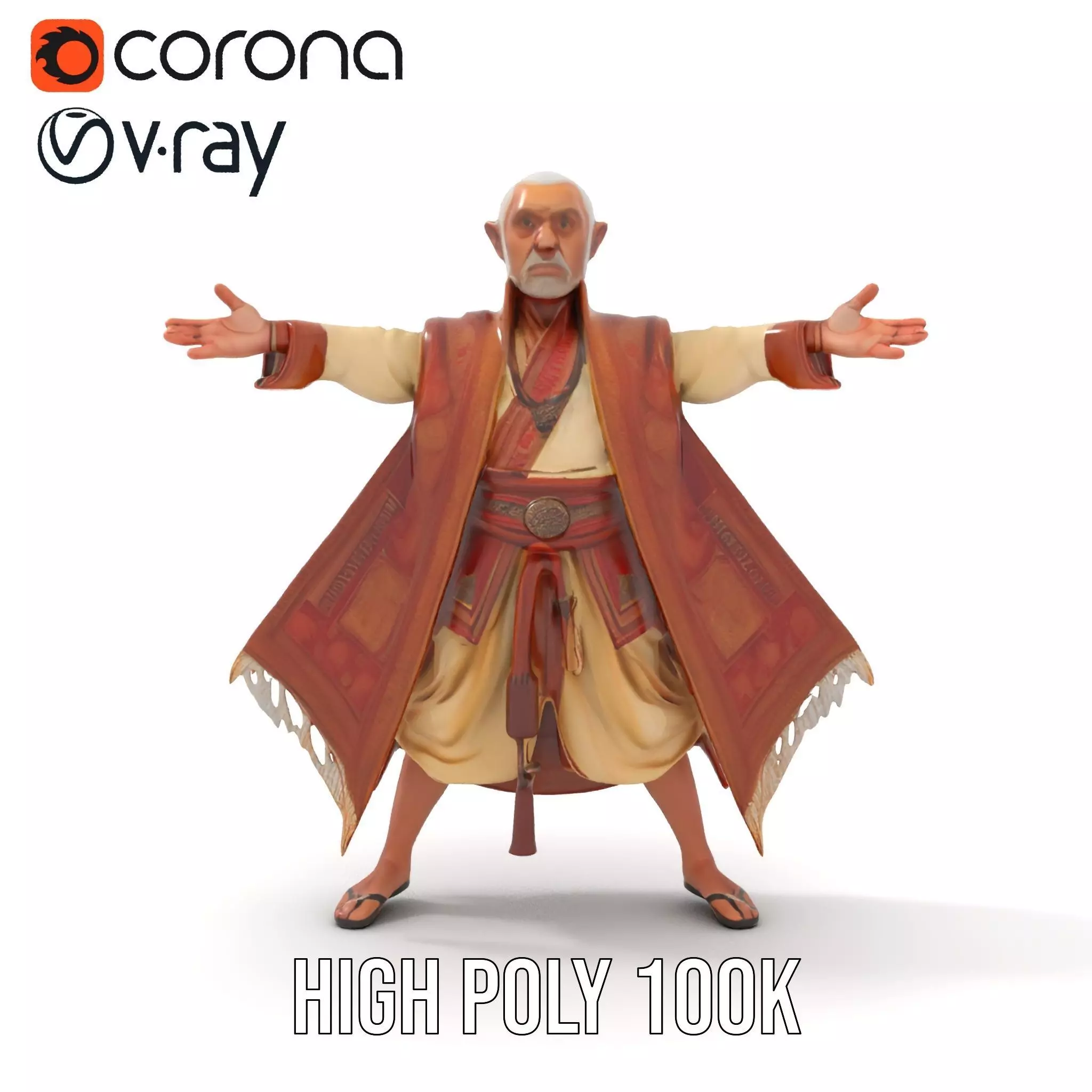 Regal Elven Elder model pack Low-poly 3D model_22