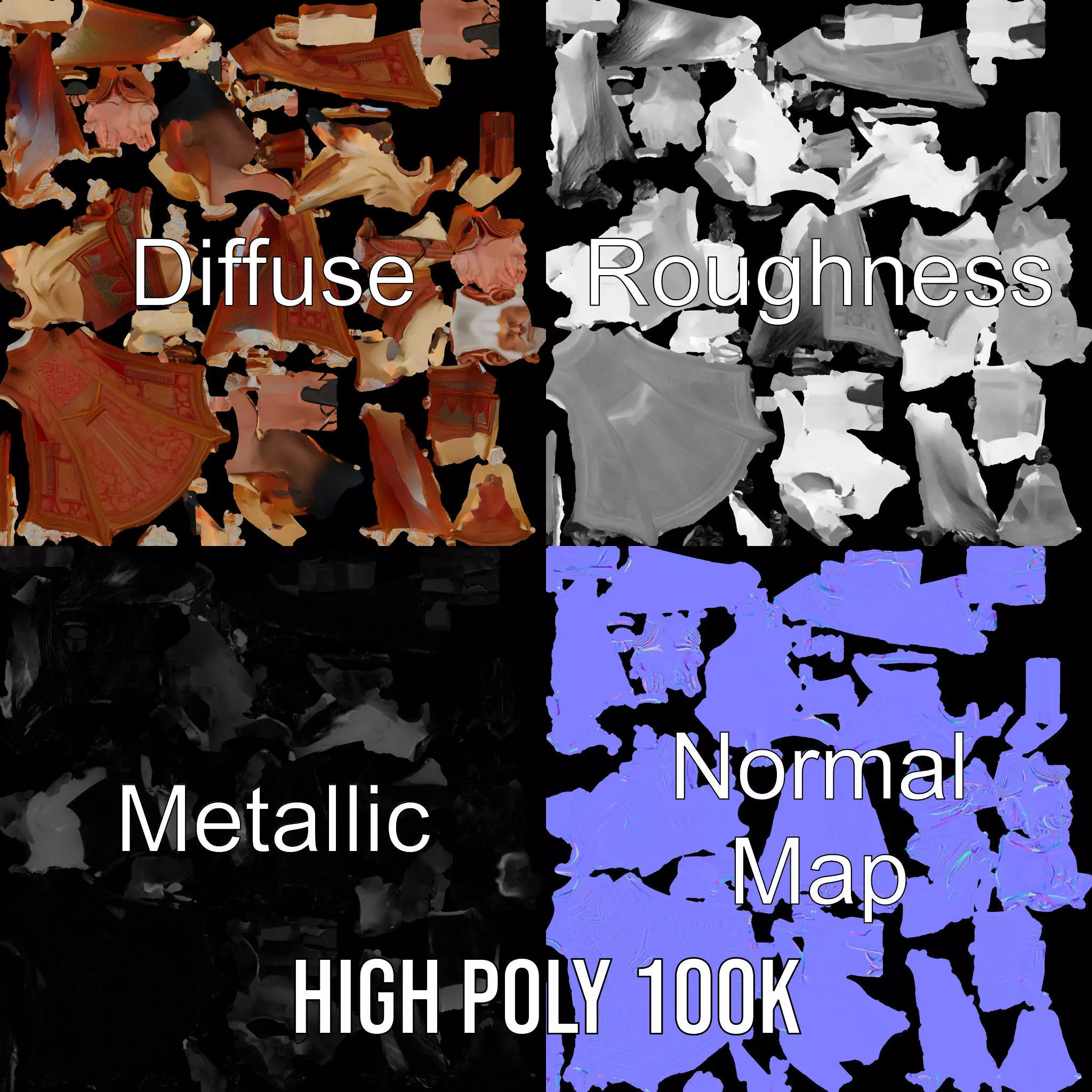 Regal Elven Elder model pack Low-poly 3D model_4