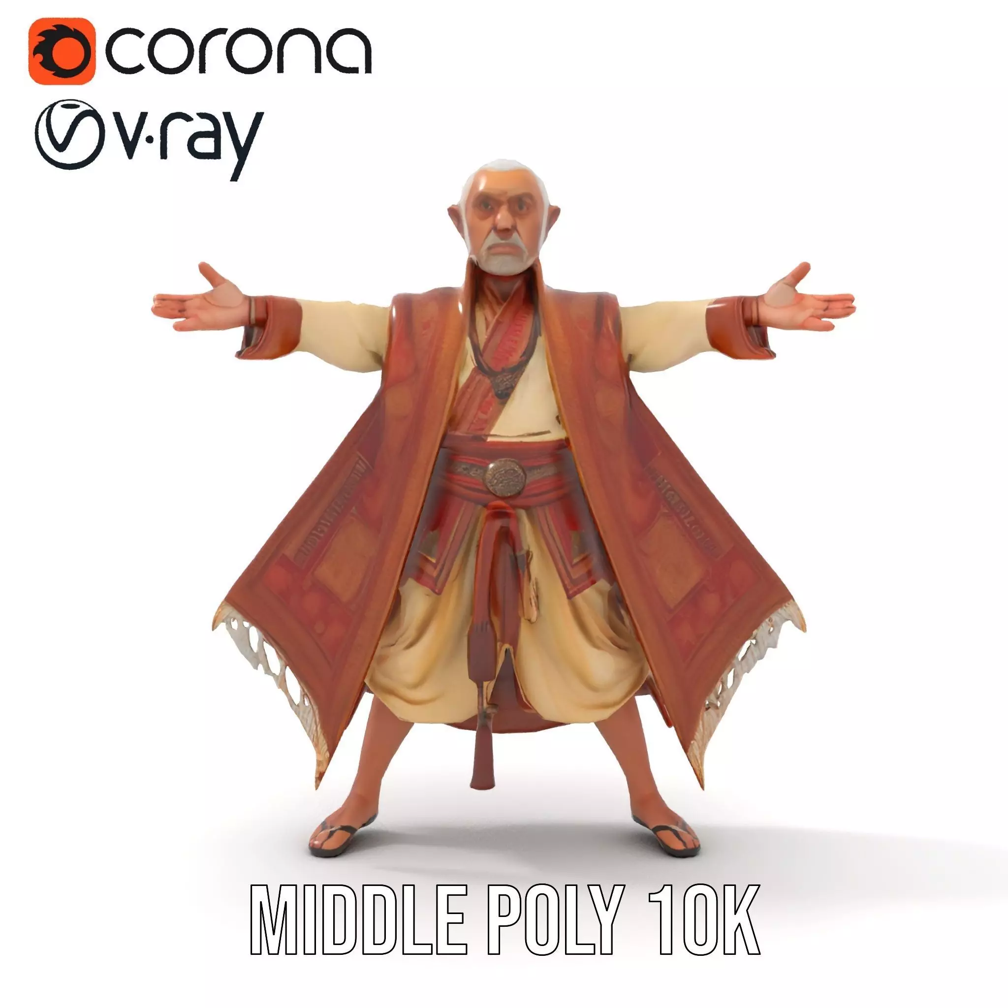 Regal Elven Elder model pack Low-poly 3D model_20