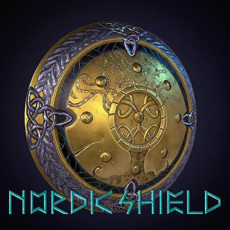 Nordic Shield with LODs- Level of Detail Low-poly 3D model_0