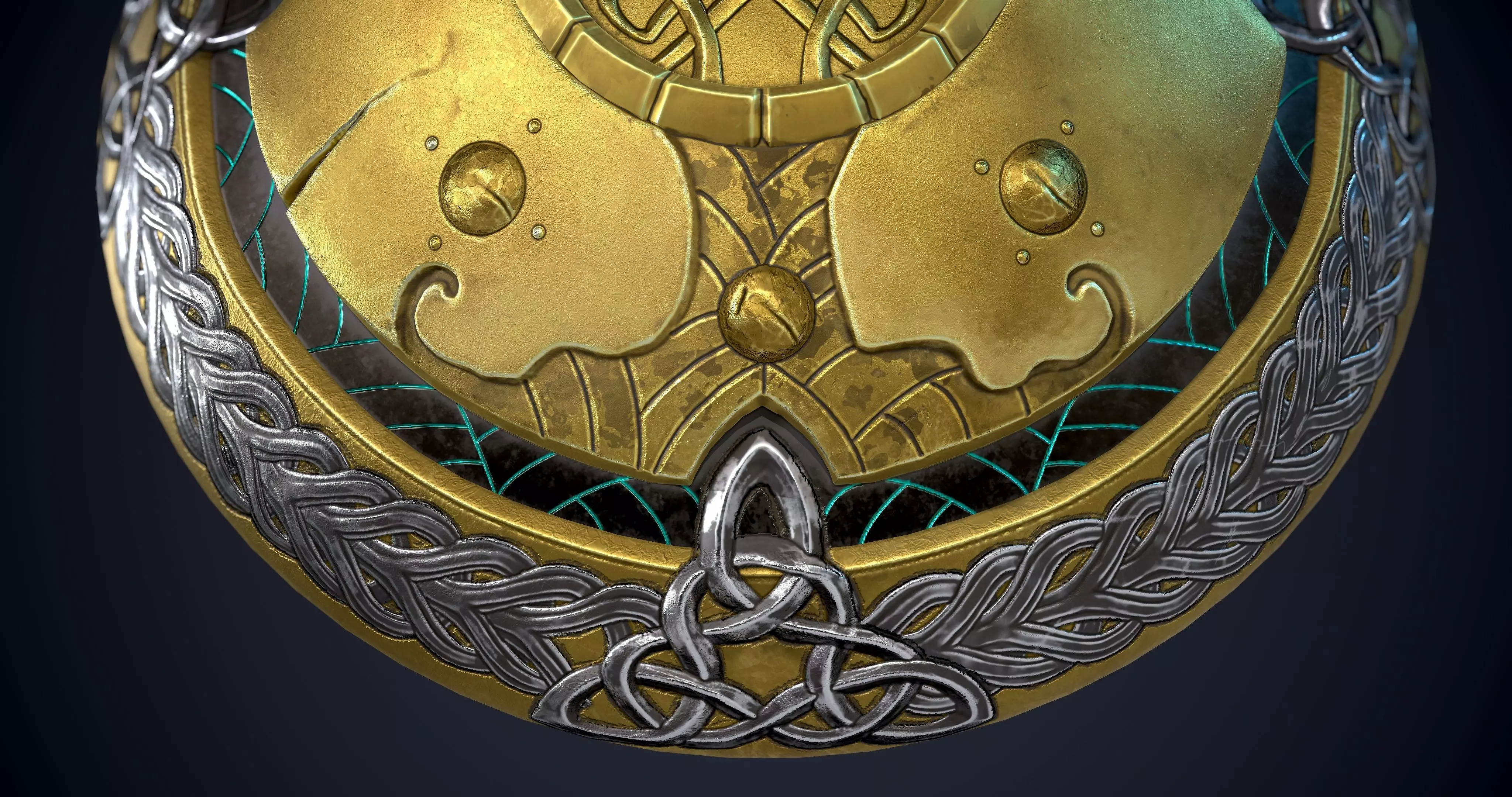 Nordic Shield with LODs- Level of Detail Low-poly 3D model_7