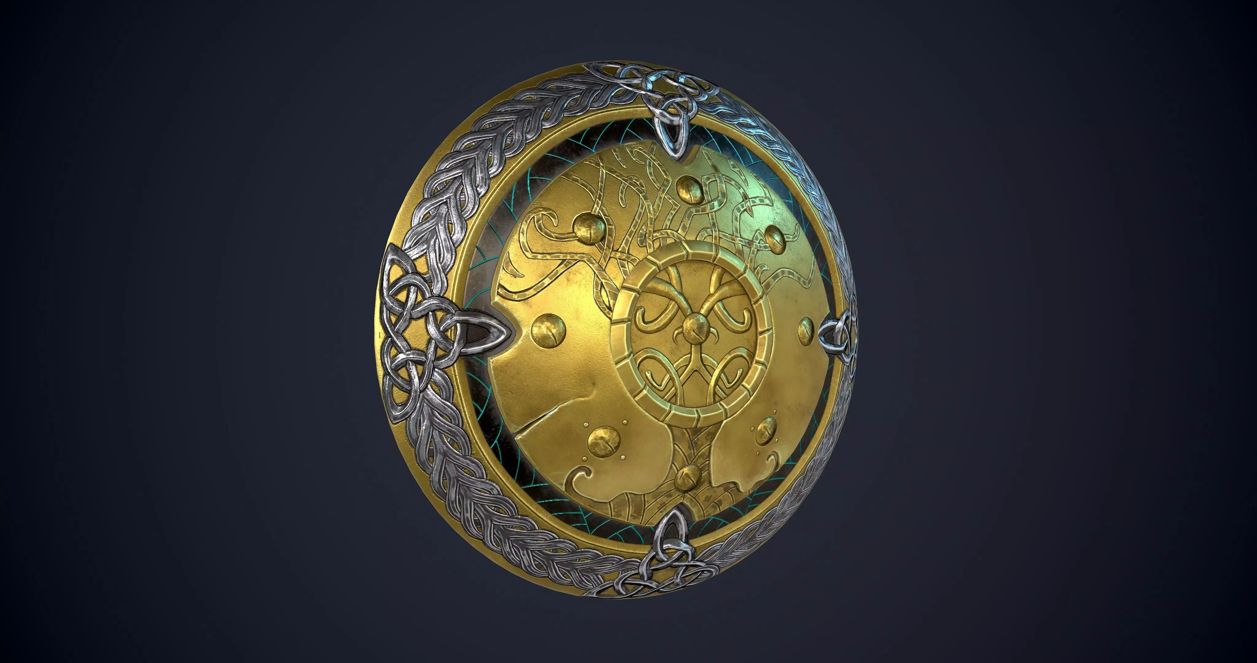 Nordic Shield with LODs- Level of Detail Low-poly 3D model_4