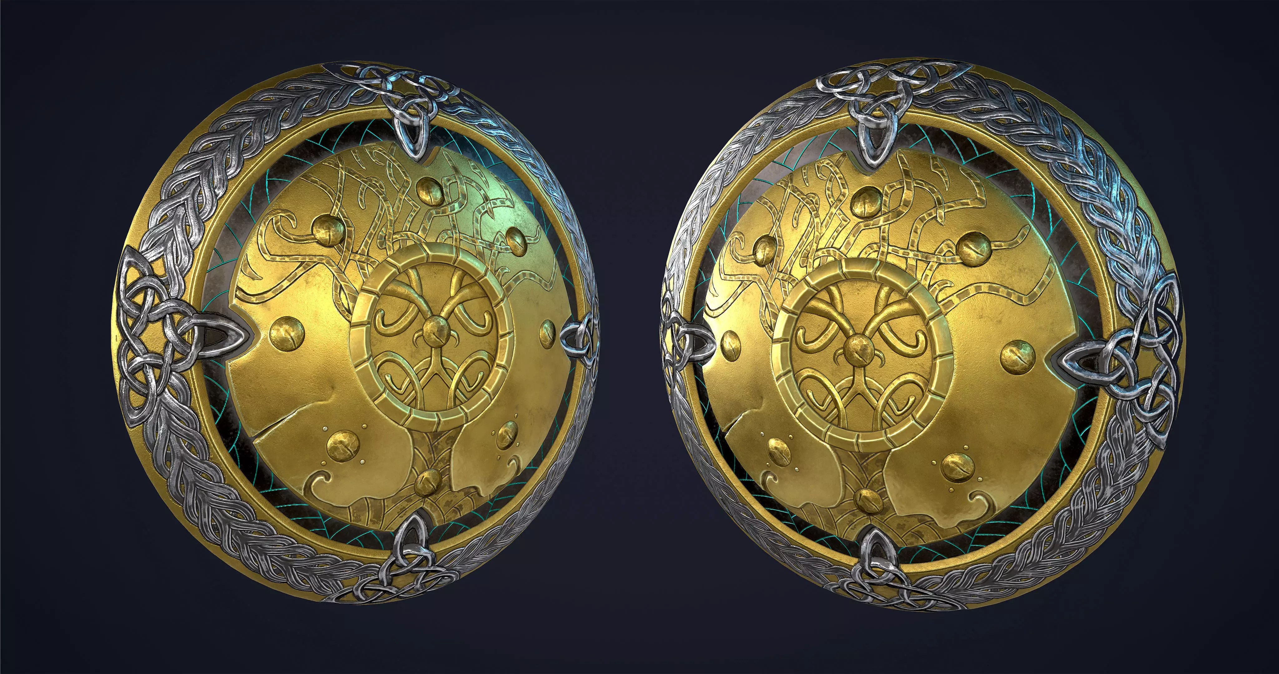 Nordic Shield with LODs- Level of Detail Low-poly 3D model_3