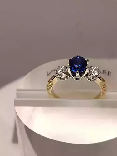 Ring  diamond tanzanite 