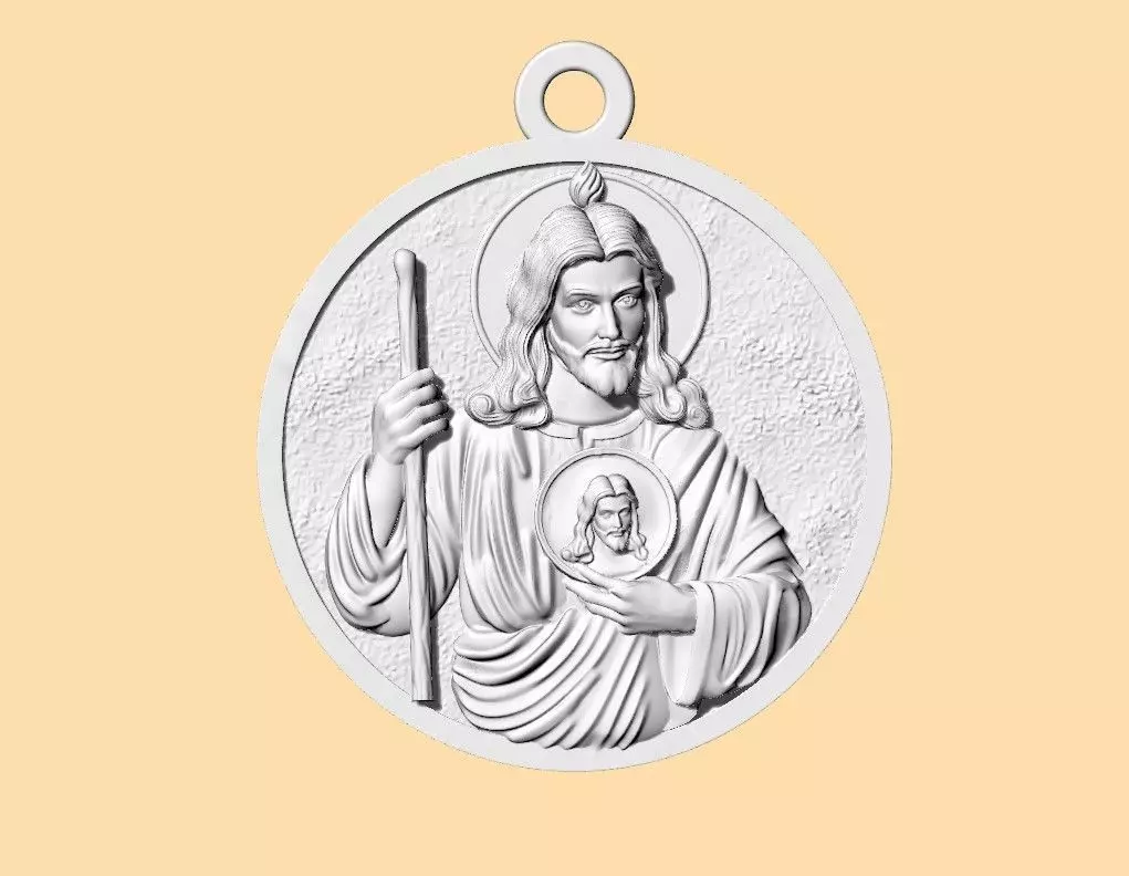 Saint Jude pendant 3D Models to Print 3D print model_2