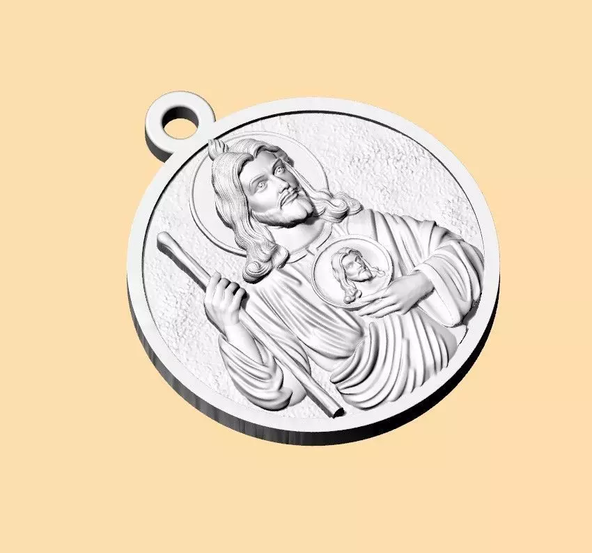 Saint Jude pendant 3D Models to Print 3D print model_4