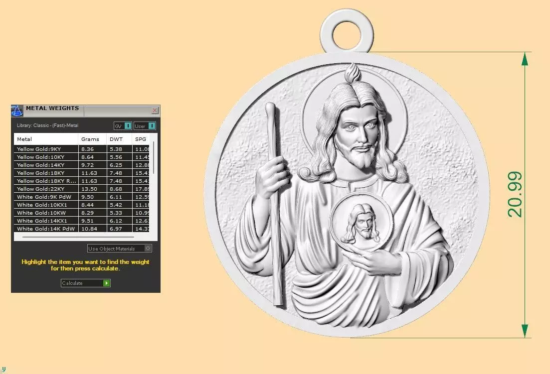 Saint Jude pendant 3D Models to Print 3D print model_1