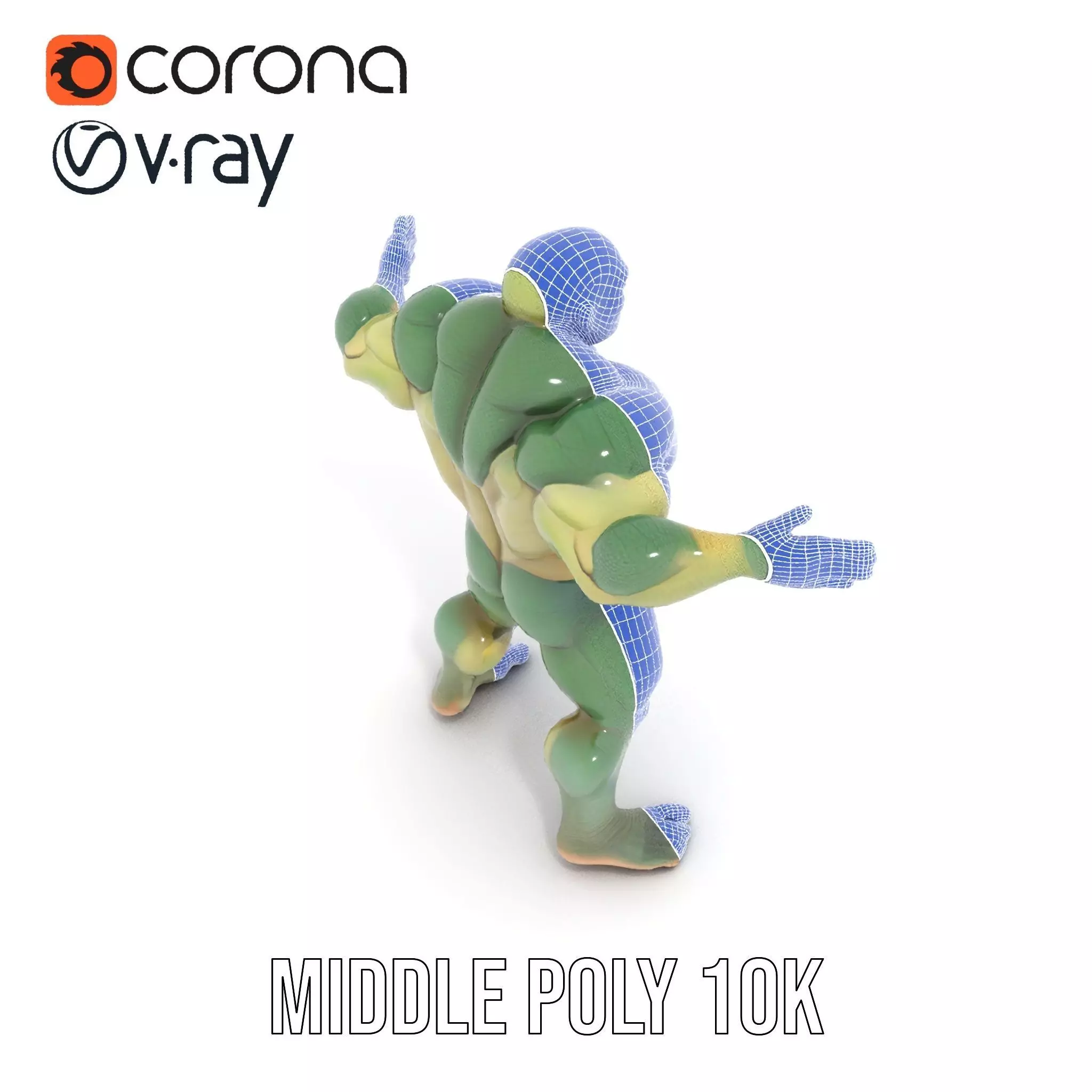 Green Scaled Lizardman model pack Low-poly 3D model_28