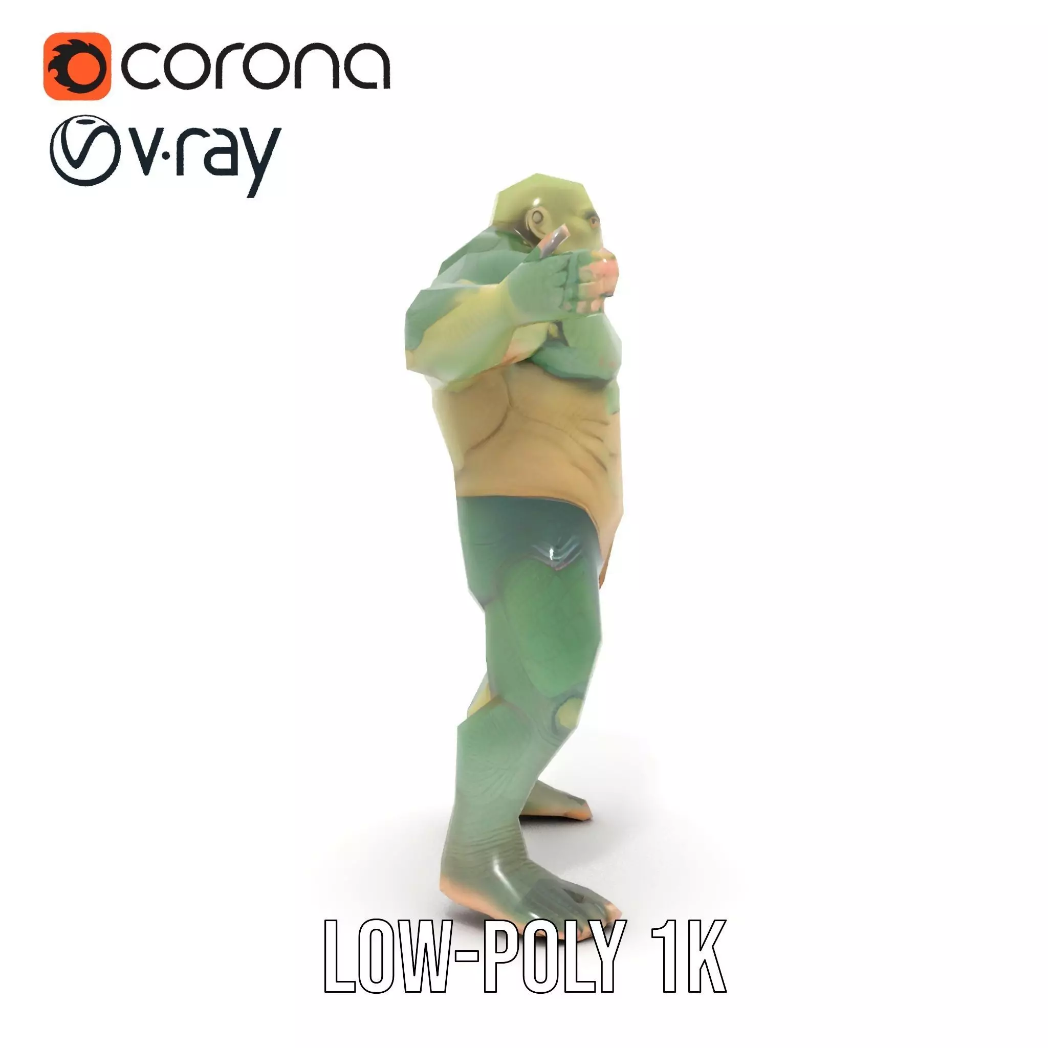 Green Scaled Lizardman model pack Low-poly 3D model_10