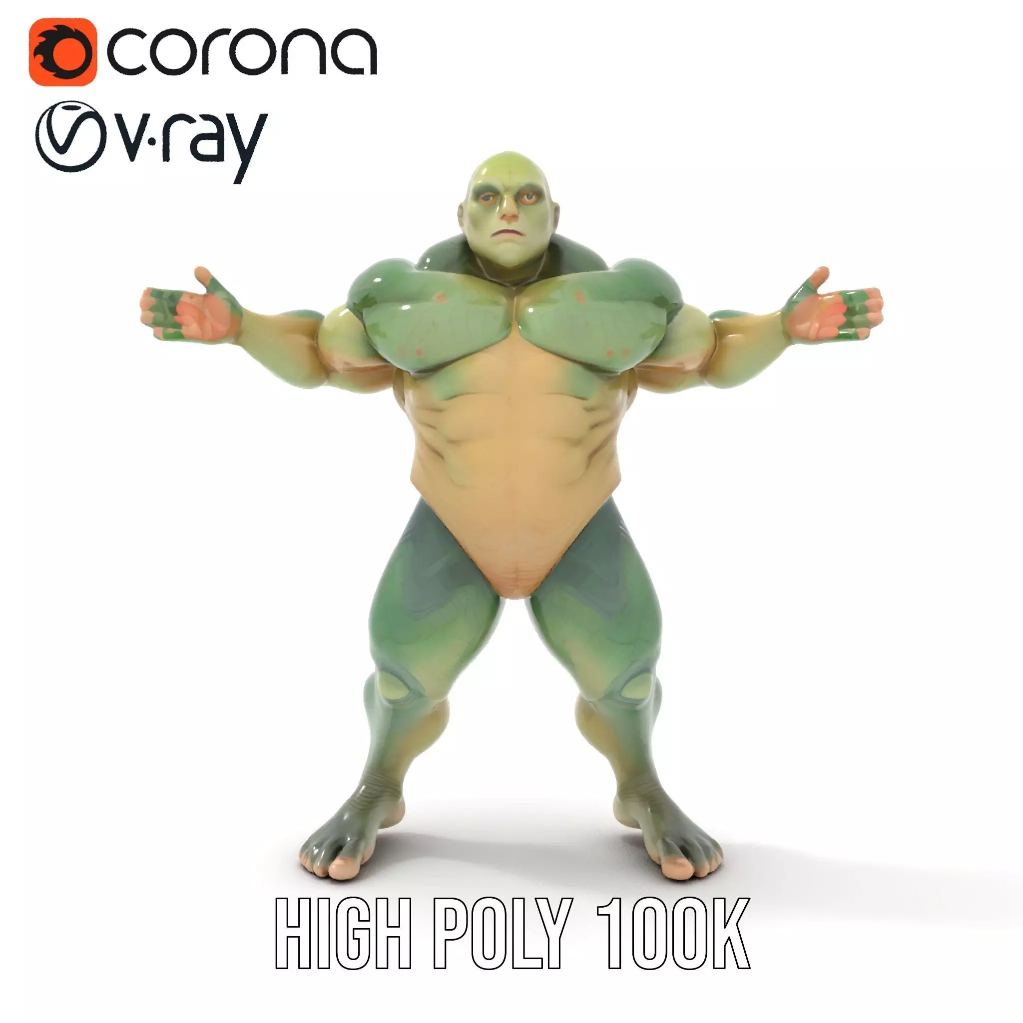 Green Scaled Lizardman model pack Low-poly 3D model_19