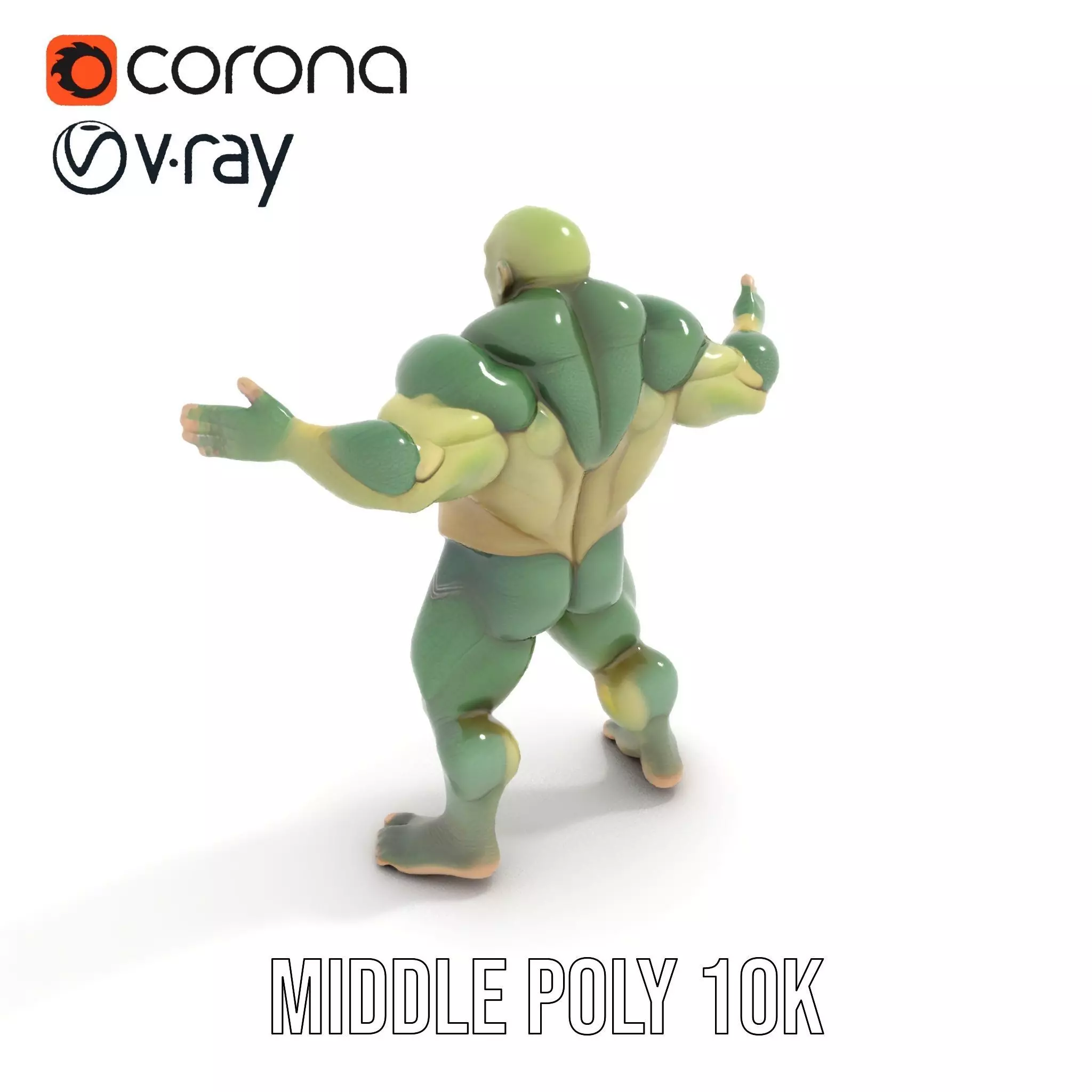 Green Scaled Lizardman model pack Low-poly 3D model_6