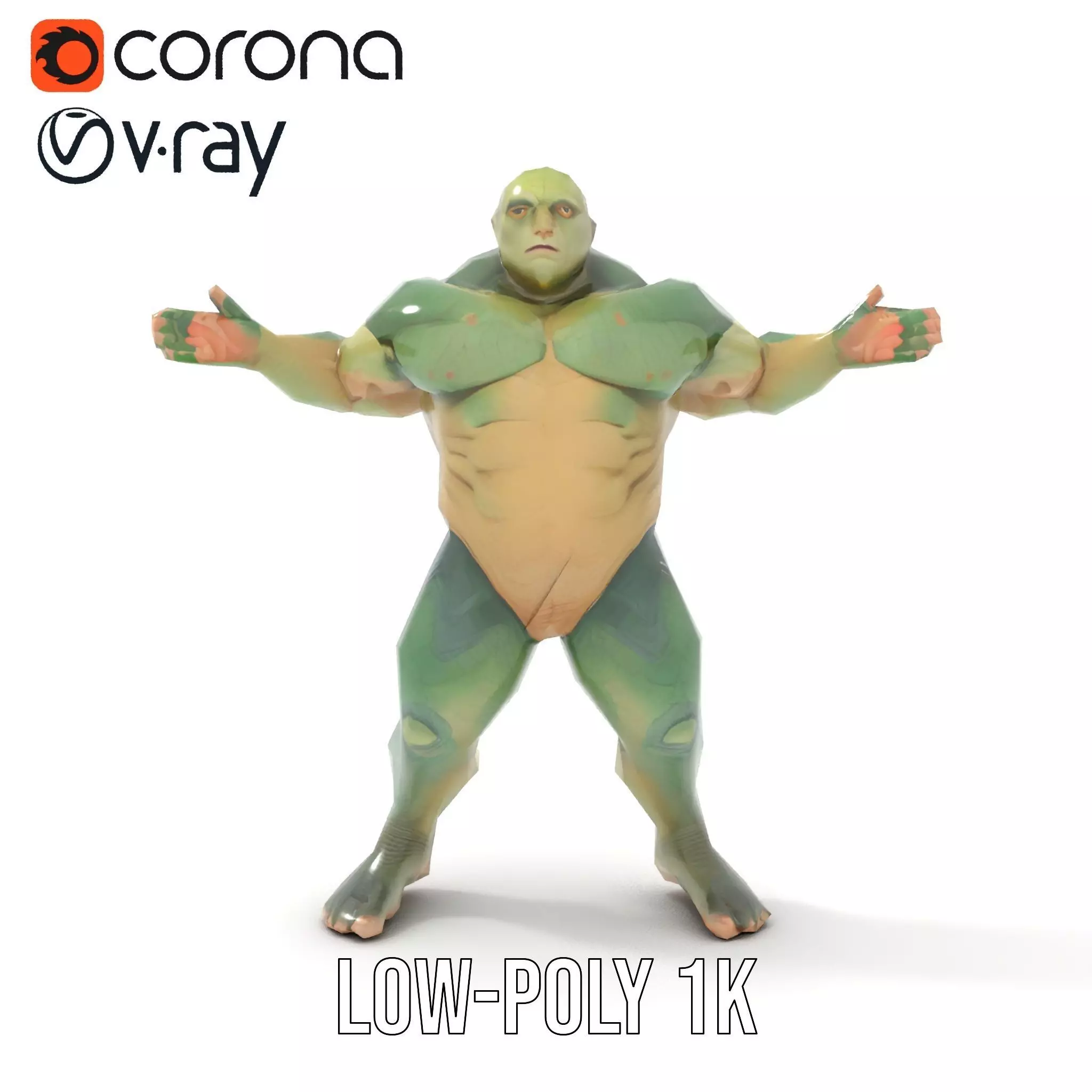 Green Scaled Lizardman model pack Low-poly 3D model_26