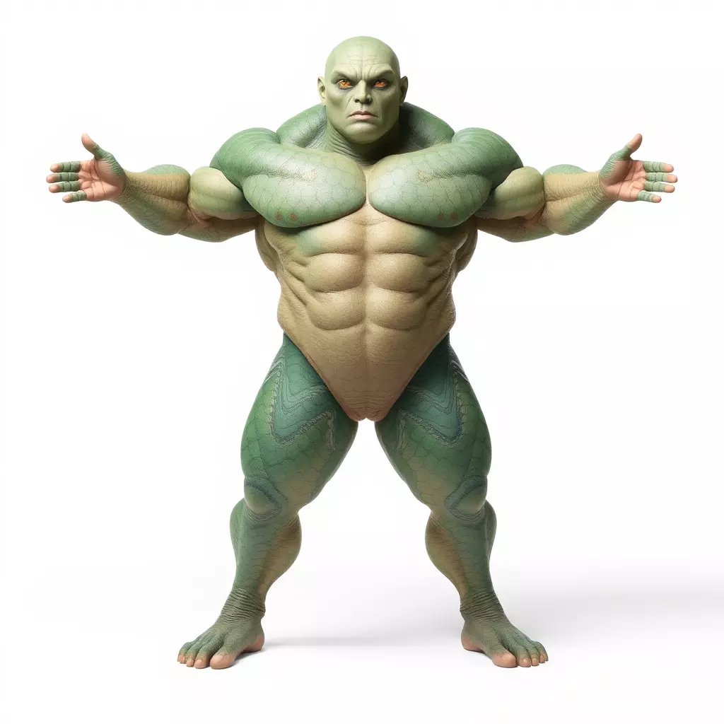 Green Scaled Lizardman model pack Low-poly 3D model_3