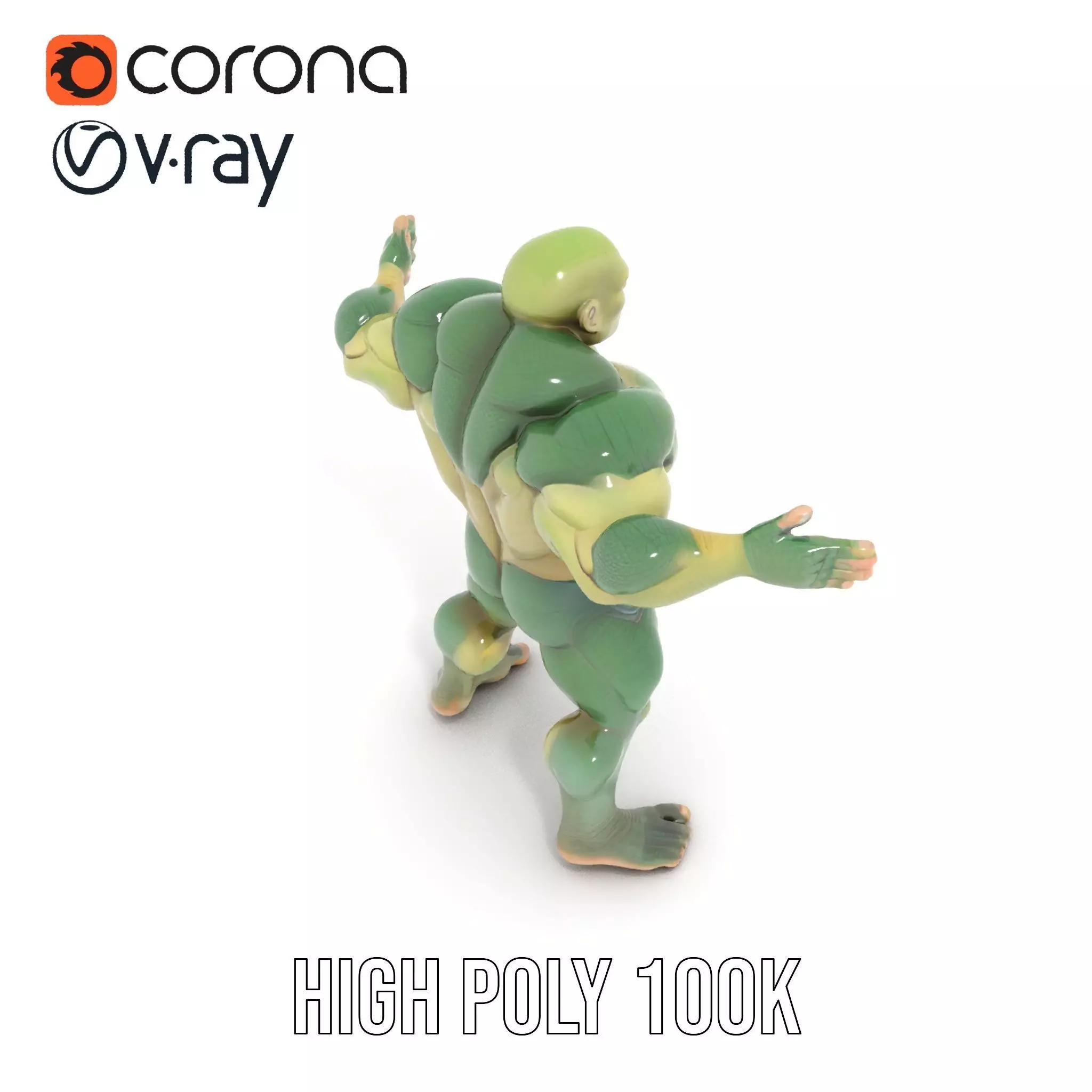 Green Scaled Lizardman model pack Low-poly 3D model_16