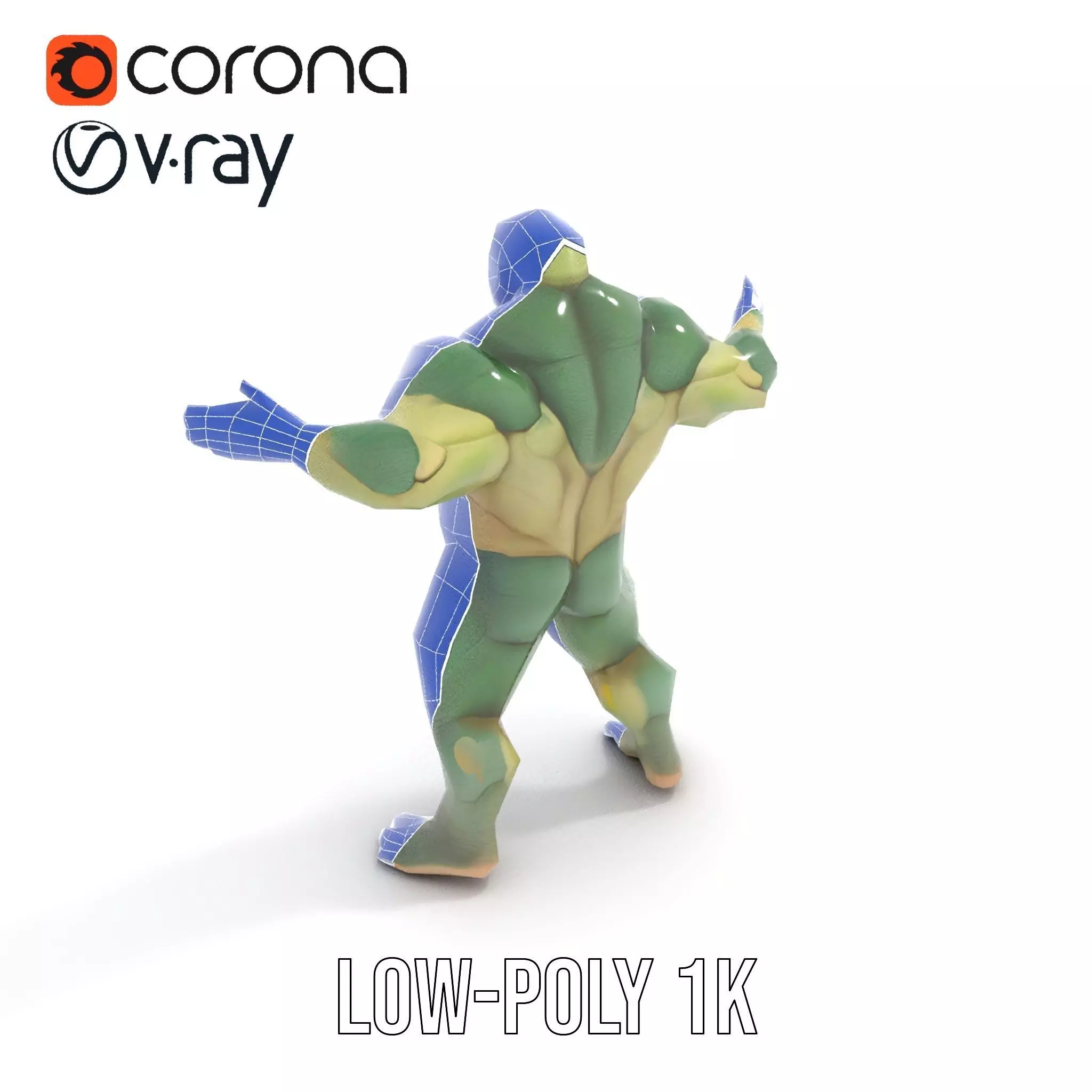 Green Scaled Lizardman model pack Low-poly 3D model_32