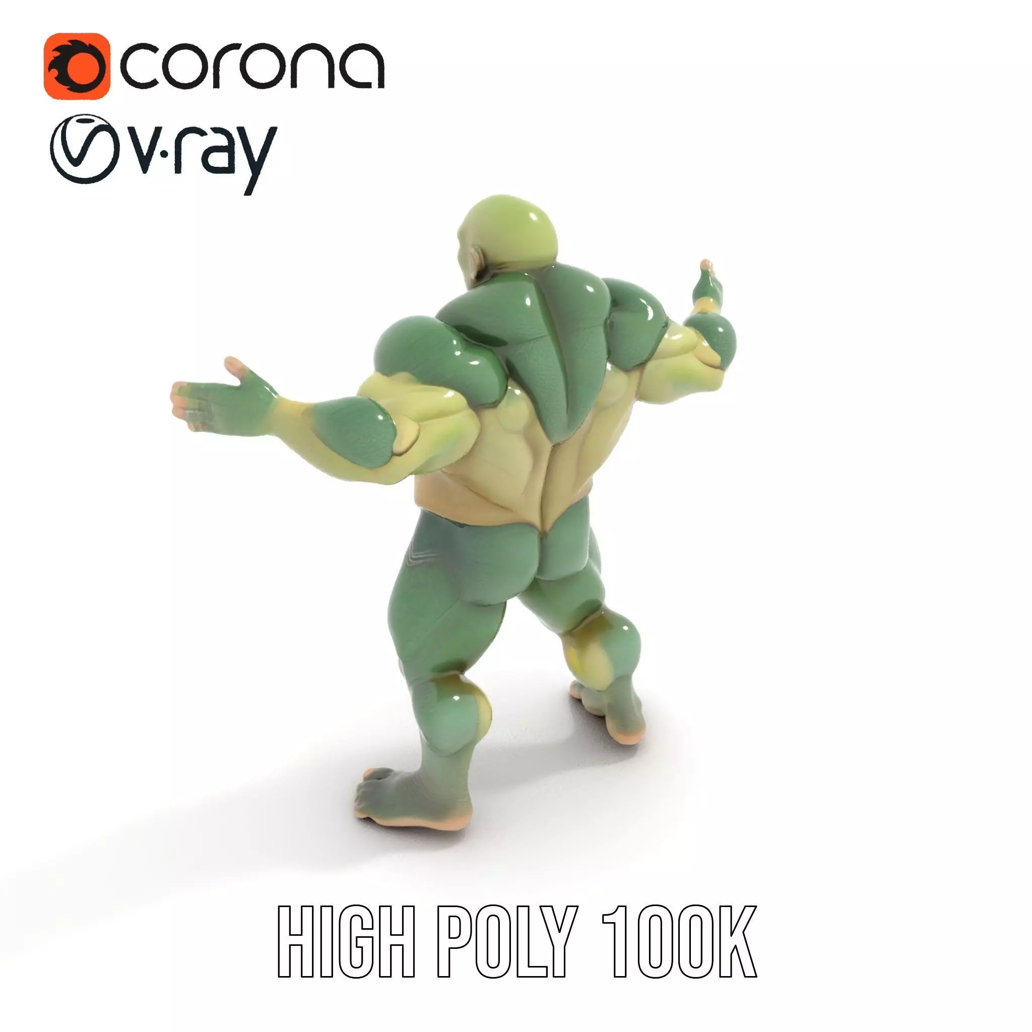 Green Scaled Lizardman model pack Low-poly 3D model_22