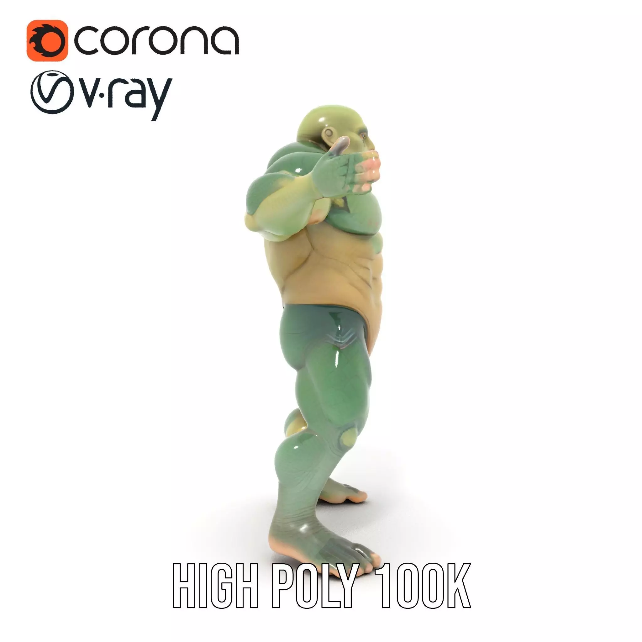 Green Scaled Lizardman model pack Low-poly 3D model_27