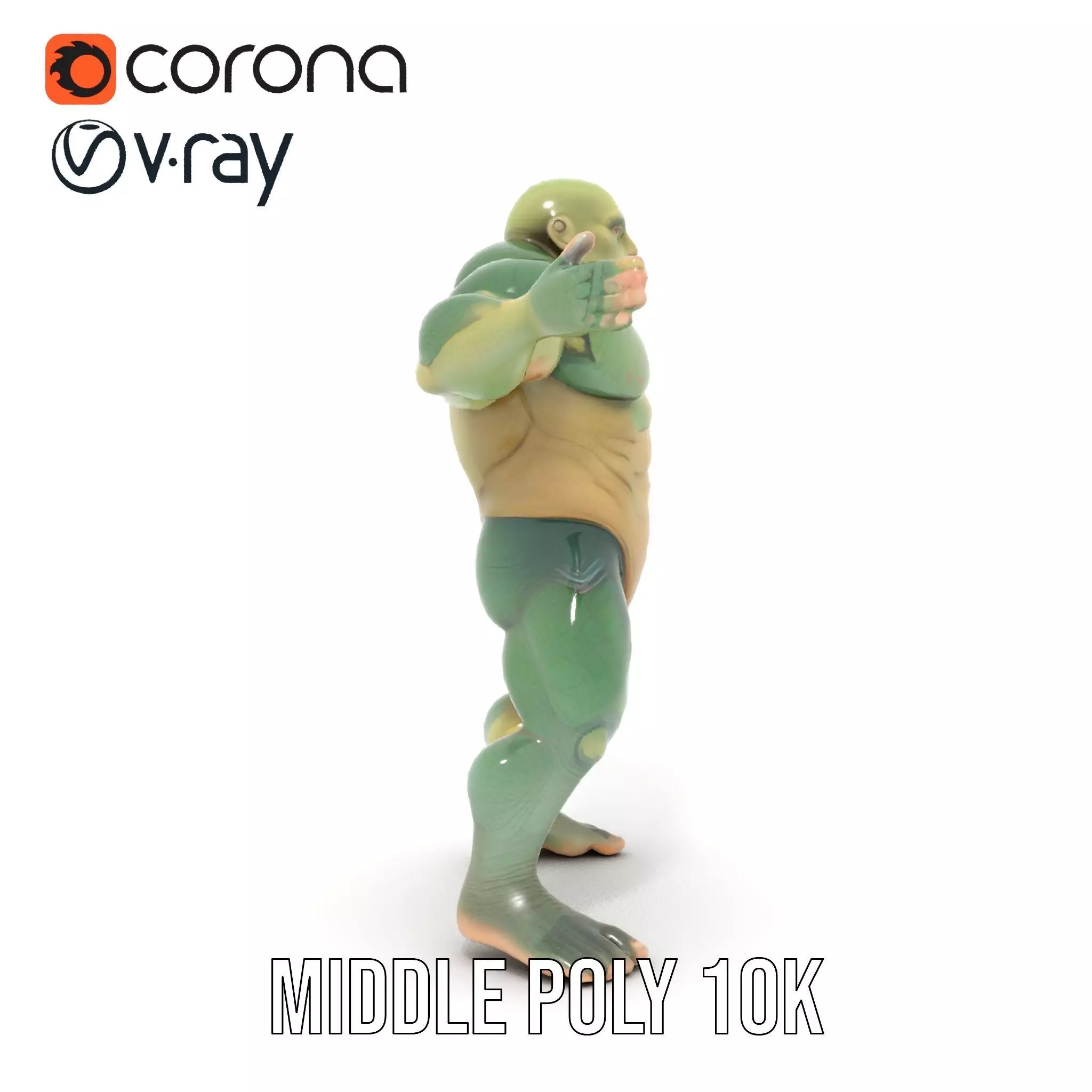 Green Scaled Lizardman model pack Low-poly 3D model_20