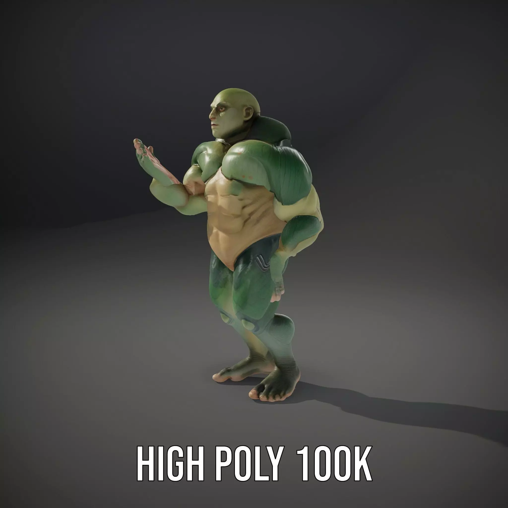 Green Scaled Lizardman model pack Low-poly 3D model_9