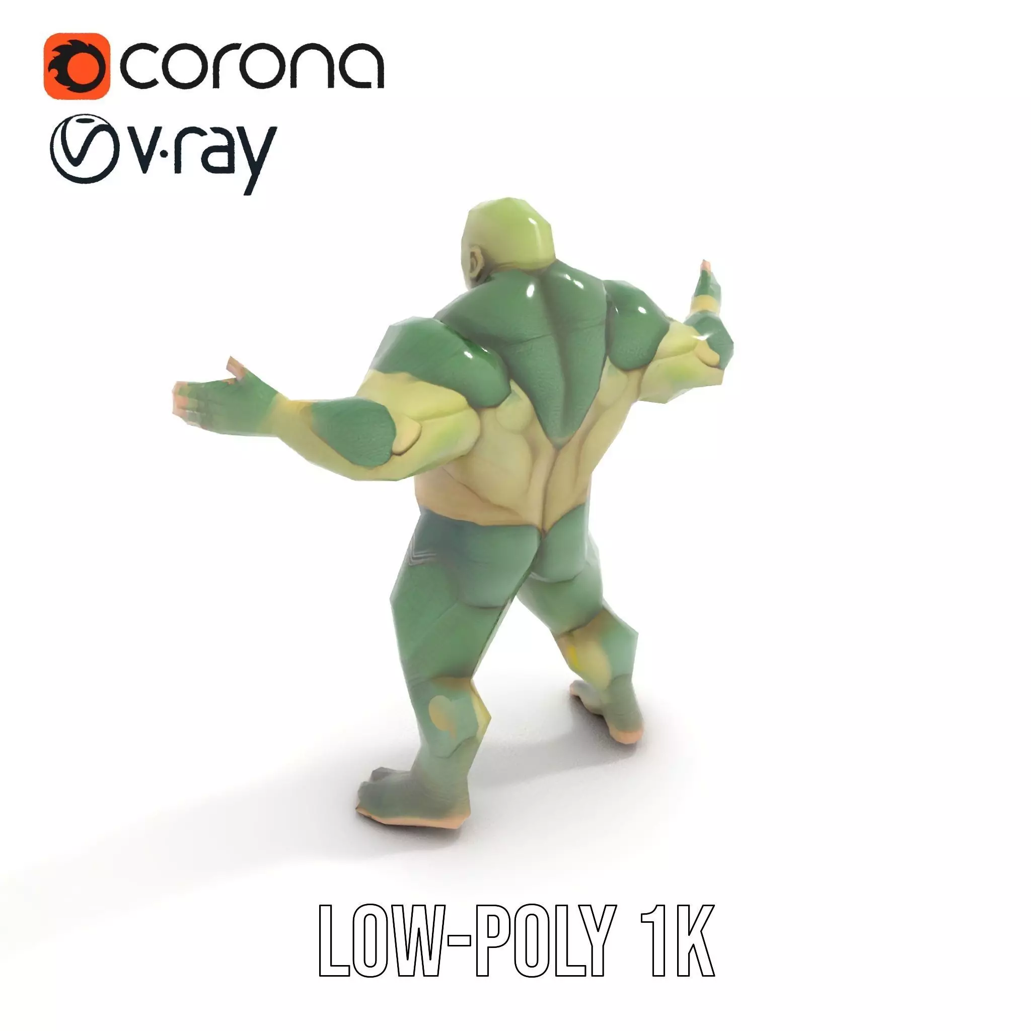 Green Scaled Lizardman model pack Low-poly 3D model_8