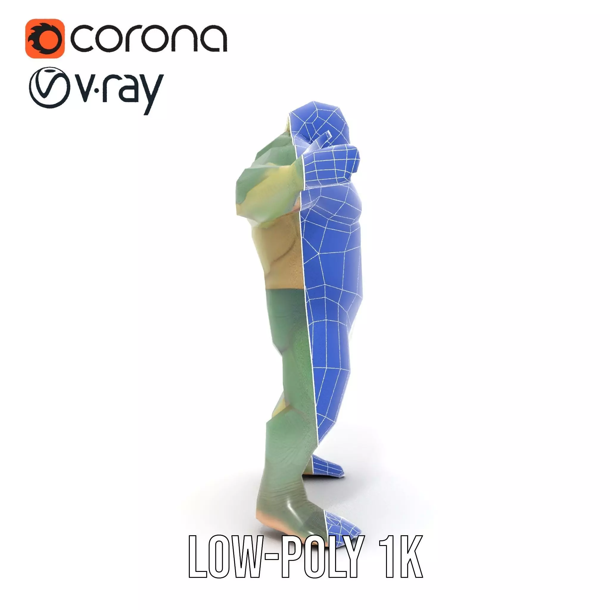 Green Scaled Lizardman model pack Low-poly 3D model_24