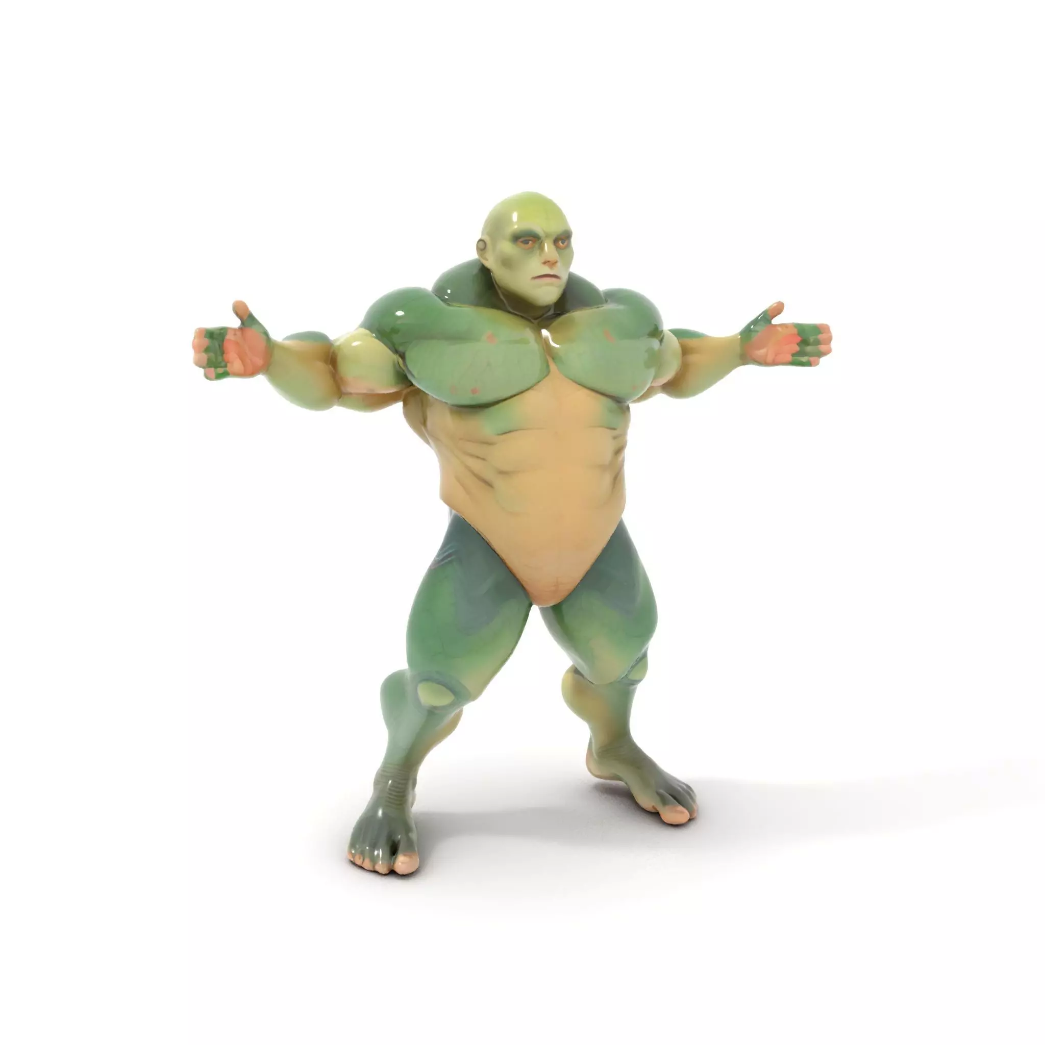 Green Scaled Lizardman model pack Low-poly 3D model_0
