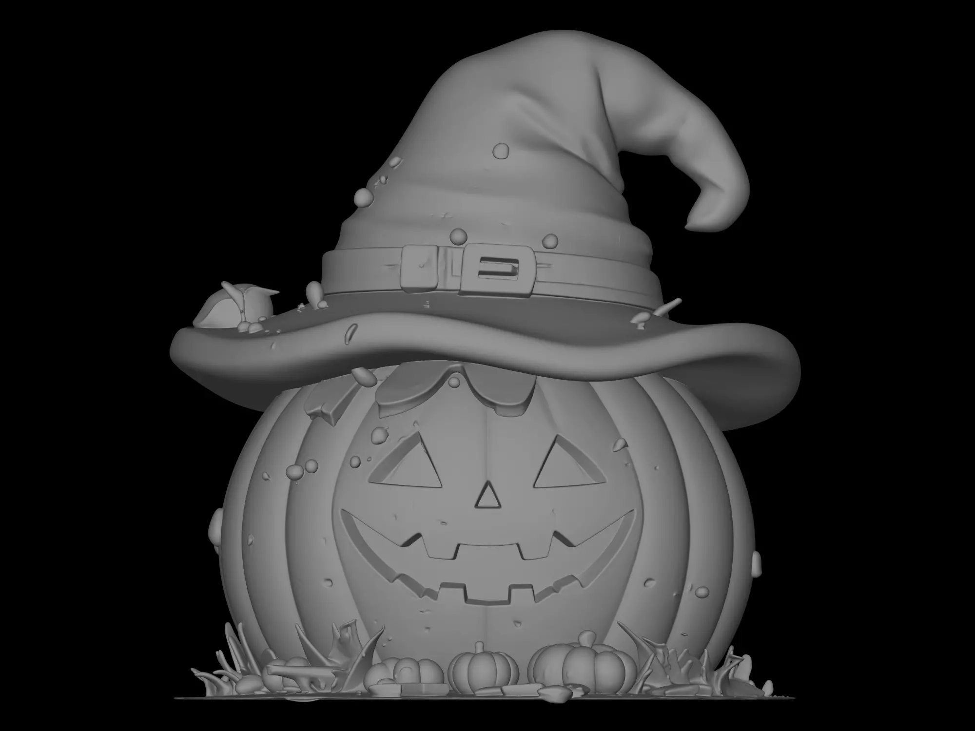 hallowen pumpkin house 3D print model_0