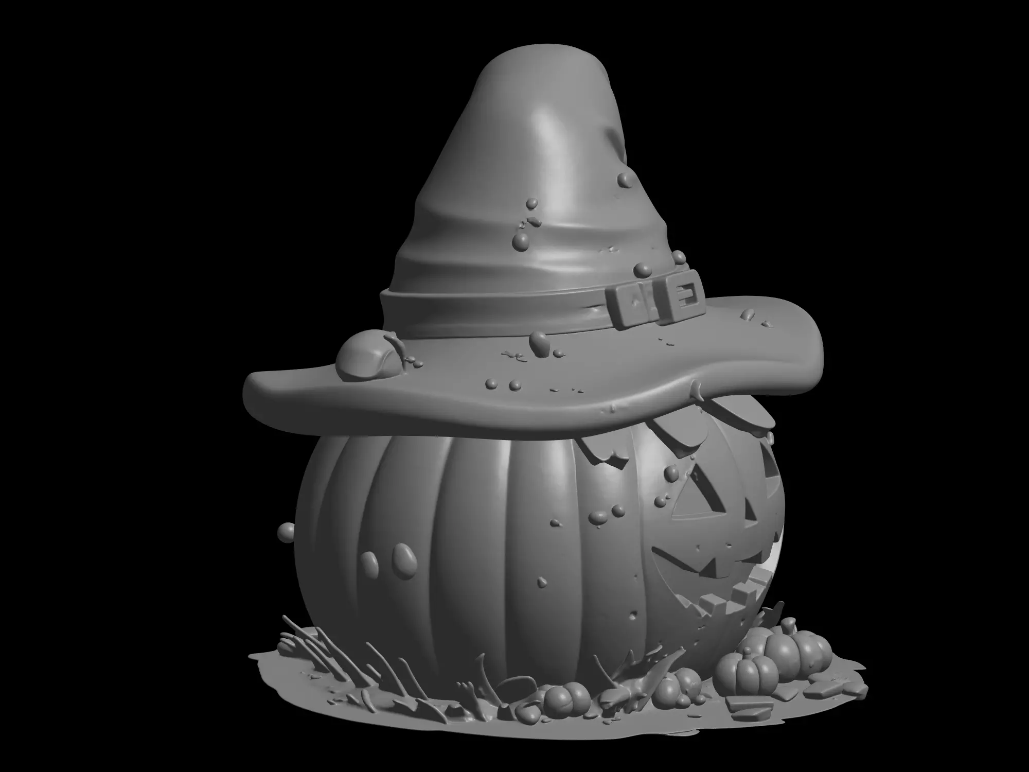 hallowen pumpkin house 3D print model_3