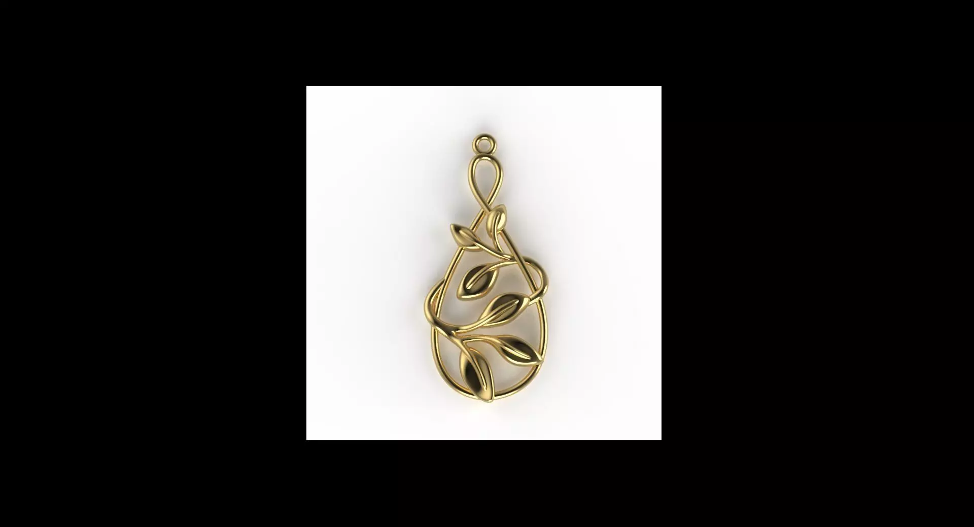Teardrop leaf pendant 3D print model