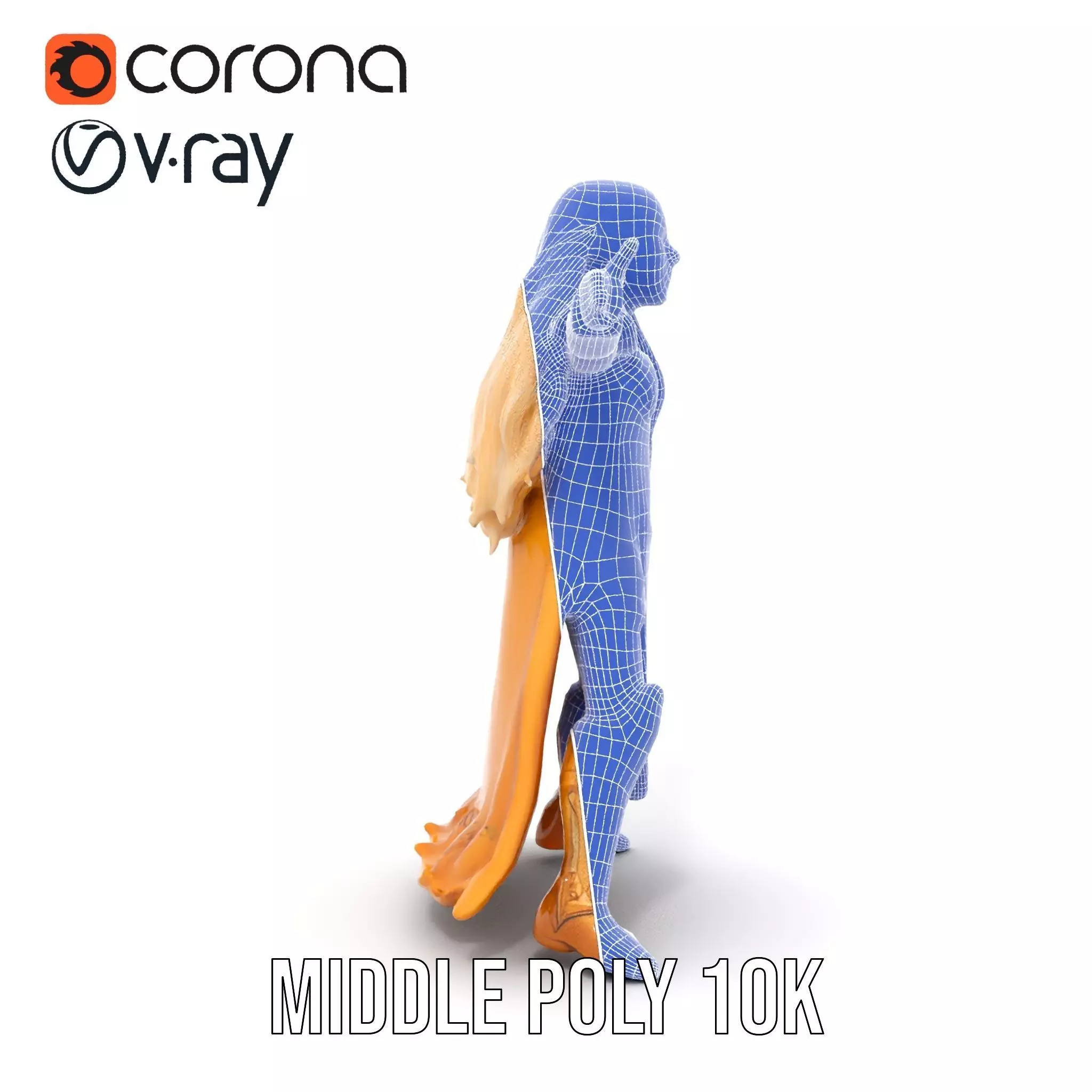 Golden Elven Warrior model pack Low-poly 3D model_22