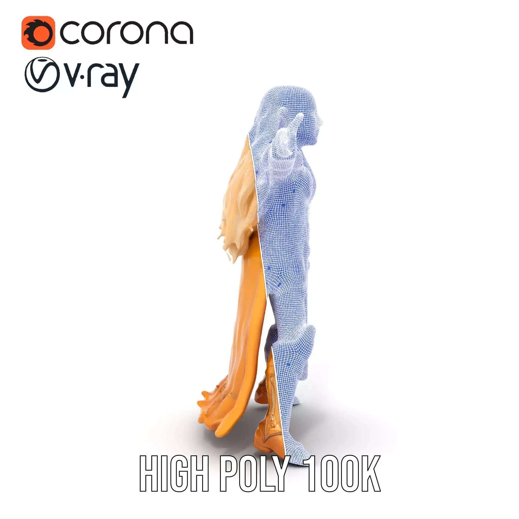 Golden Elven Warrior model pack Low-poly 3D model_35