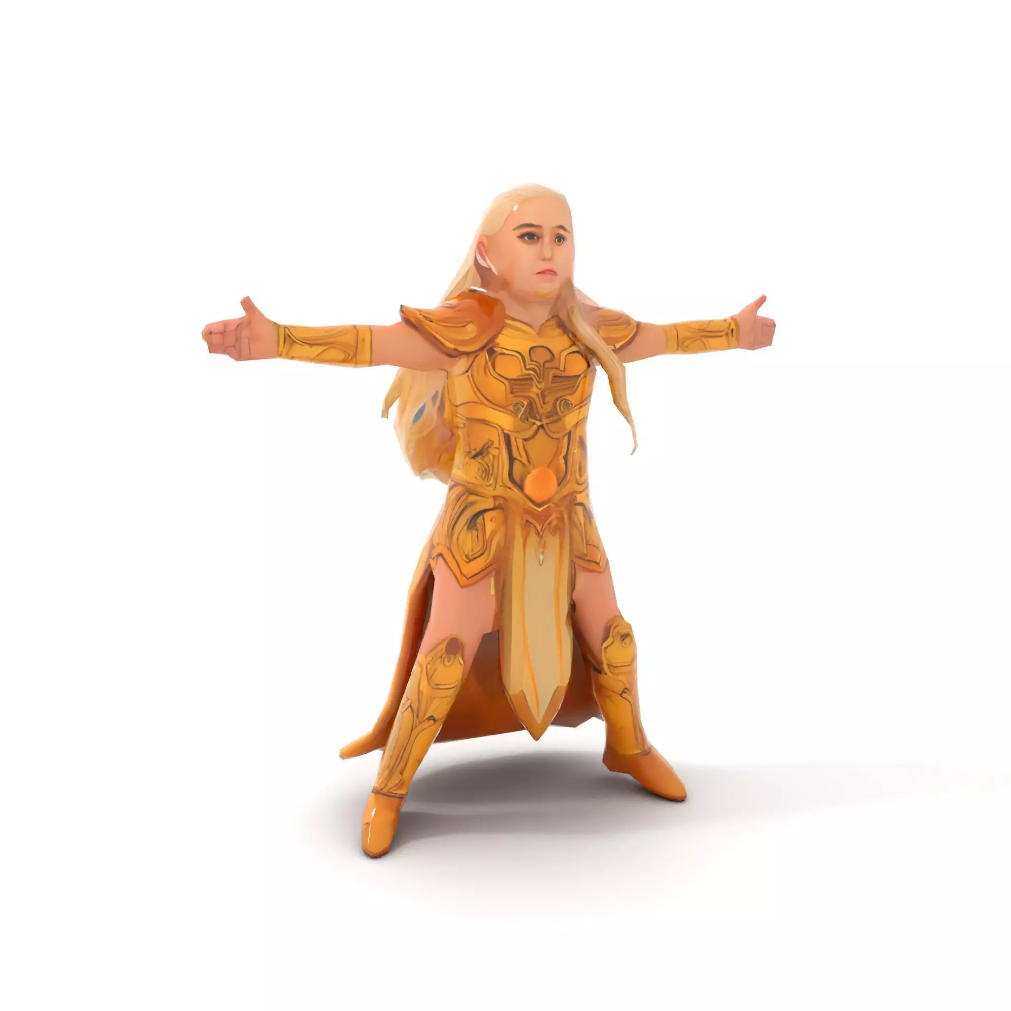 Golden Elven Warrior model pack Low-poly 3D model_10
