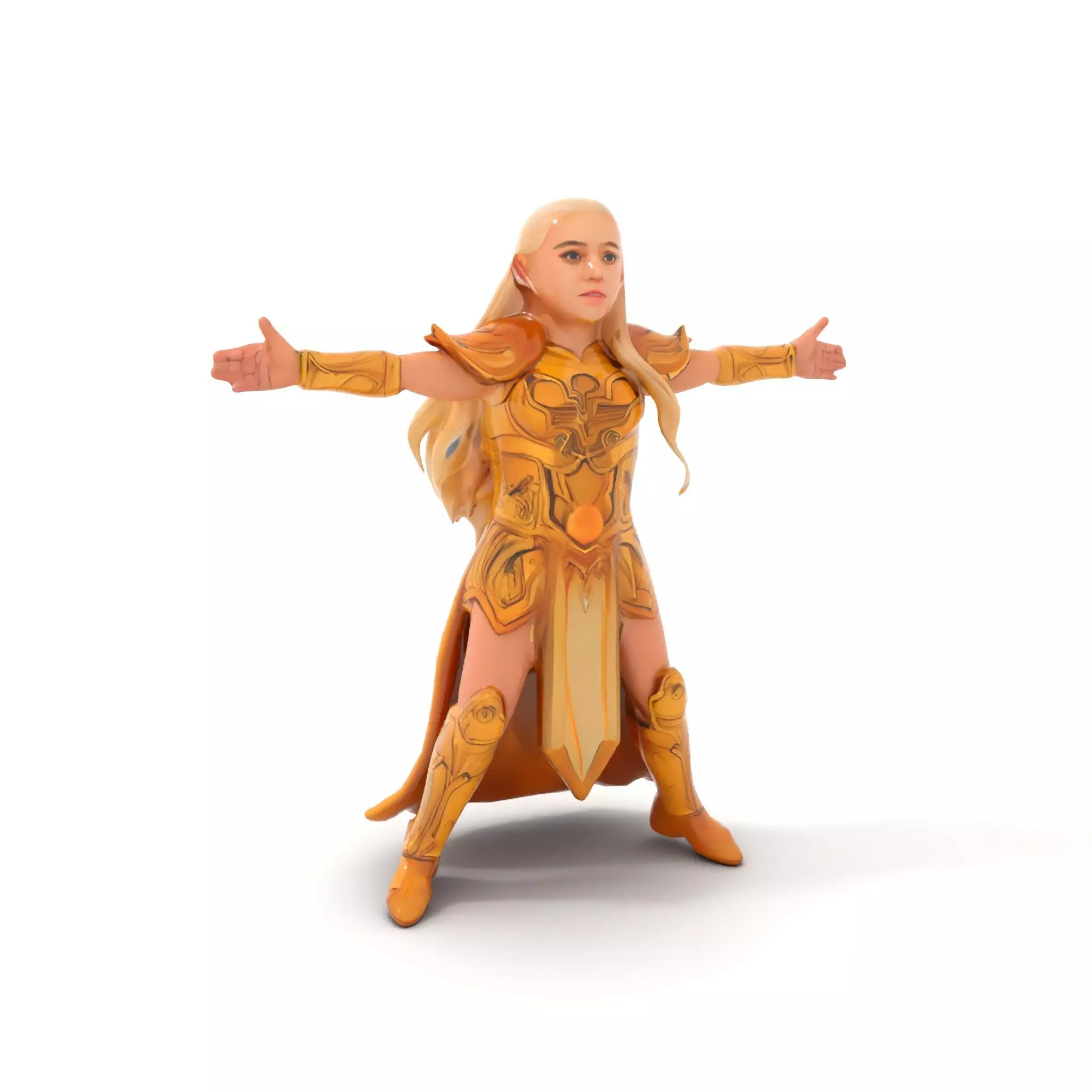 Golden Elven Warrior model pack Low-poly 3D model_12