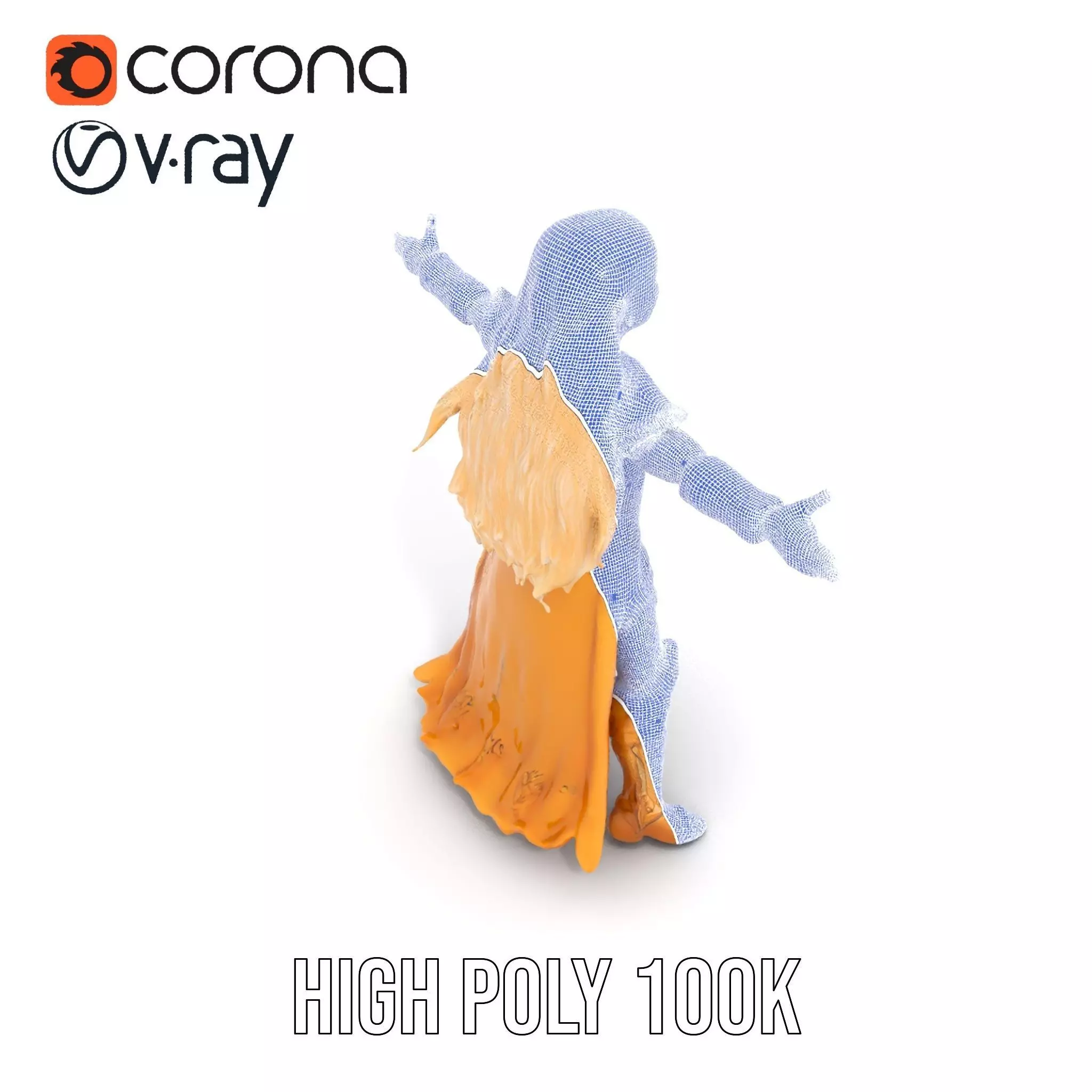 Golden Elven Warrior model pack Low-poly 3D model_34