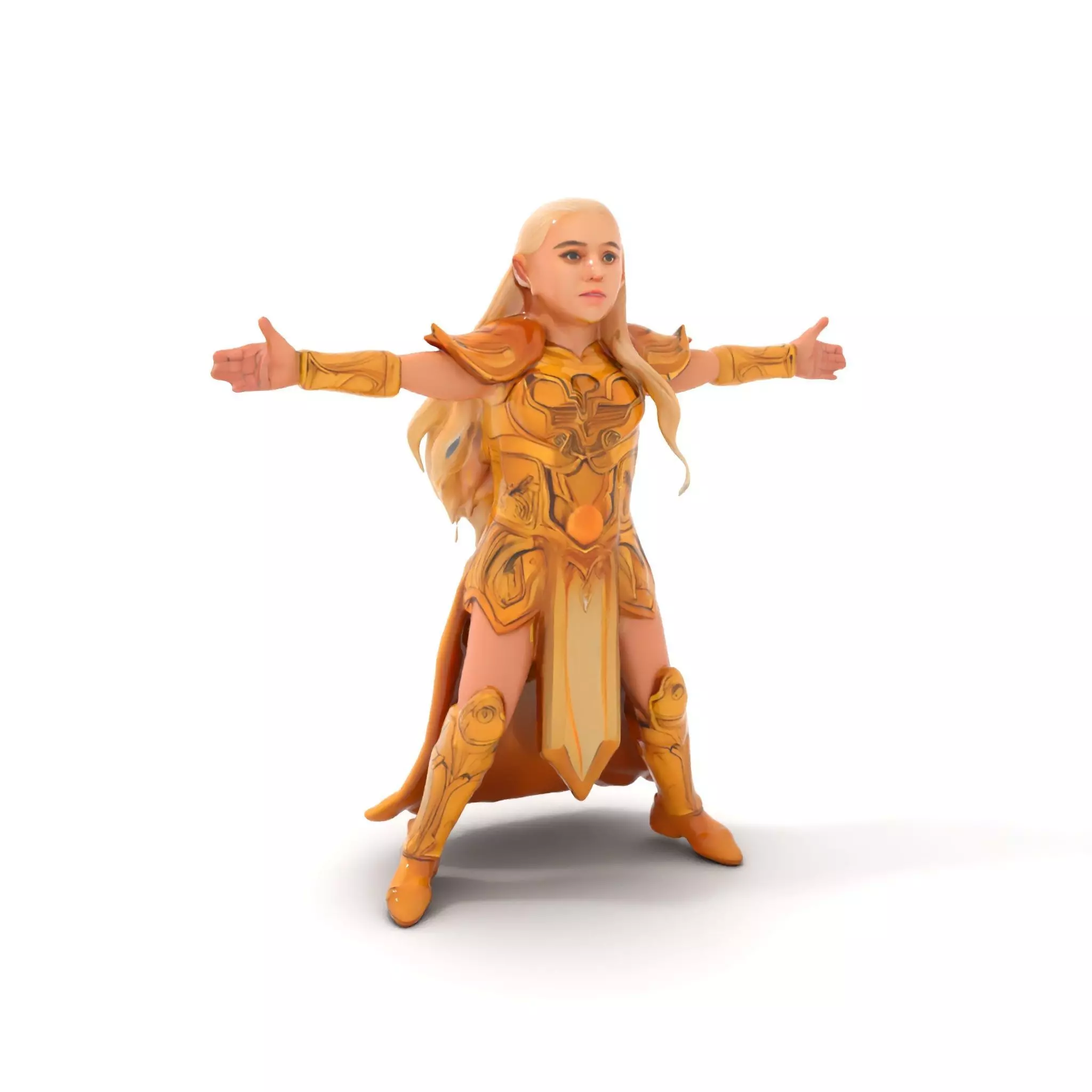 Golden Elven Warrior model pack Low-poly 3D model_0