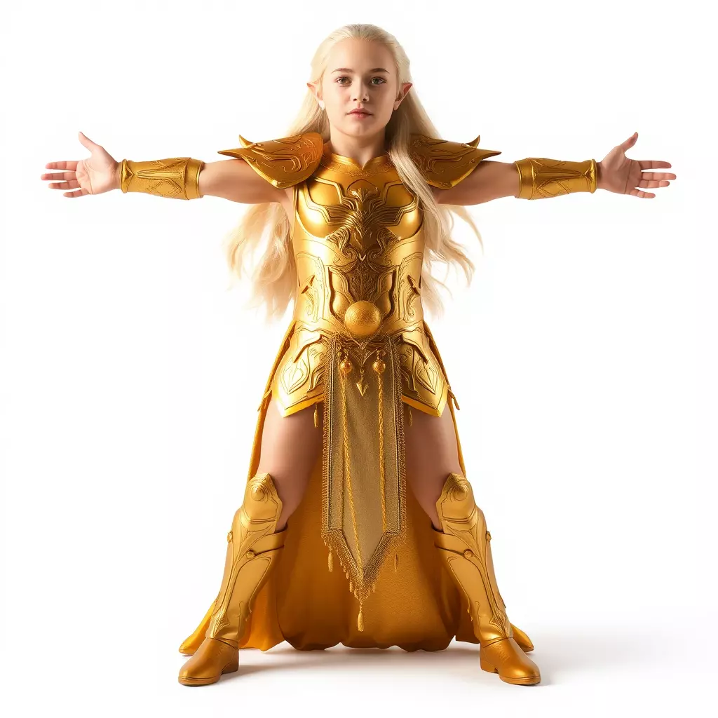 Golden Elven Warrior model pack Low-poly 3D model_3