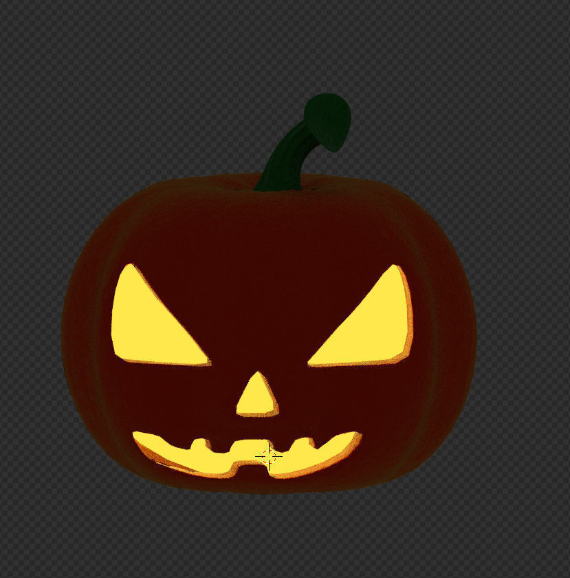 Jack-o-Lantern halloween pumpkin Low-poly 3D model_1