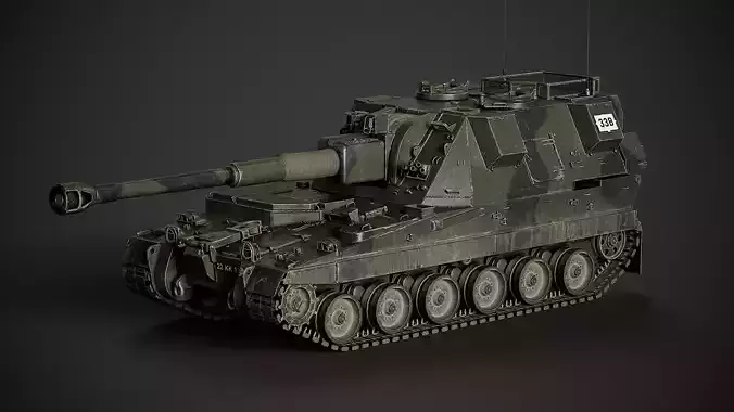 AS-90 Low-poly 3D model