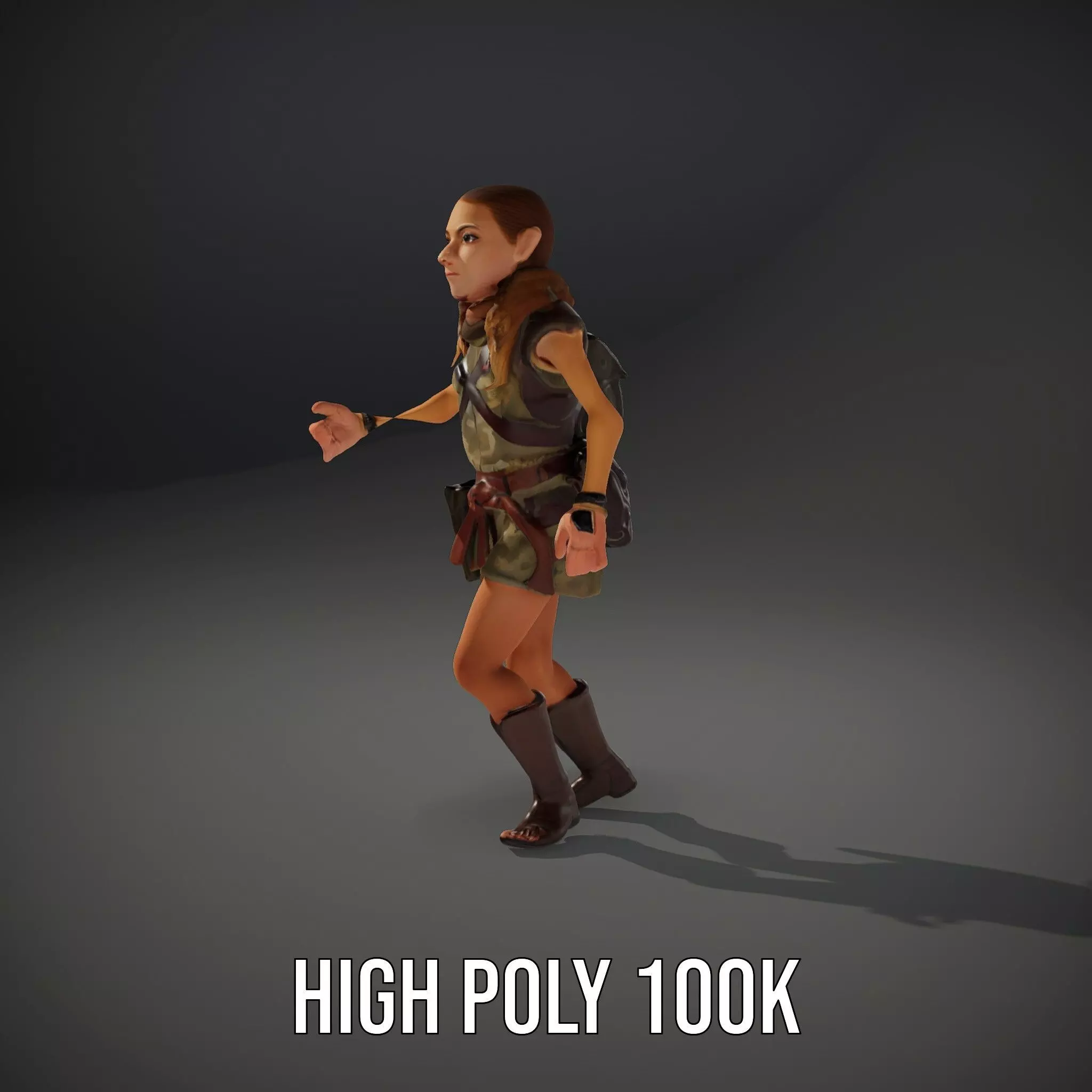 Elven Scout Costume model pack Low-poly 3D model_21