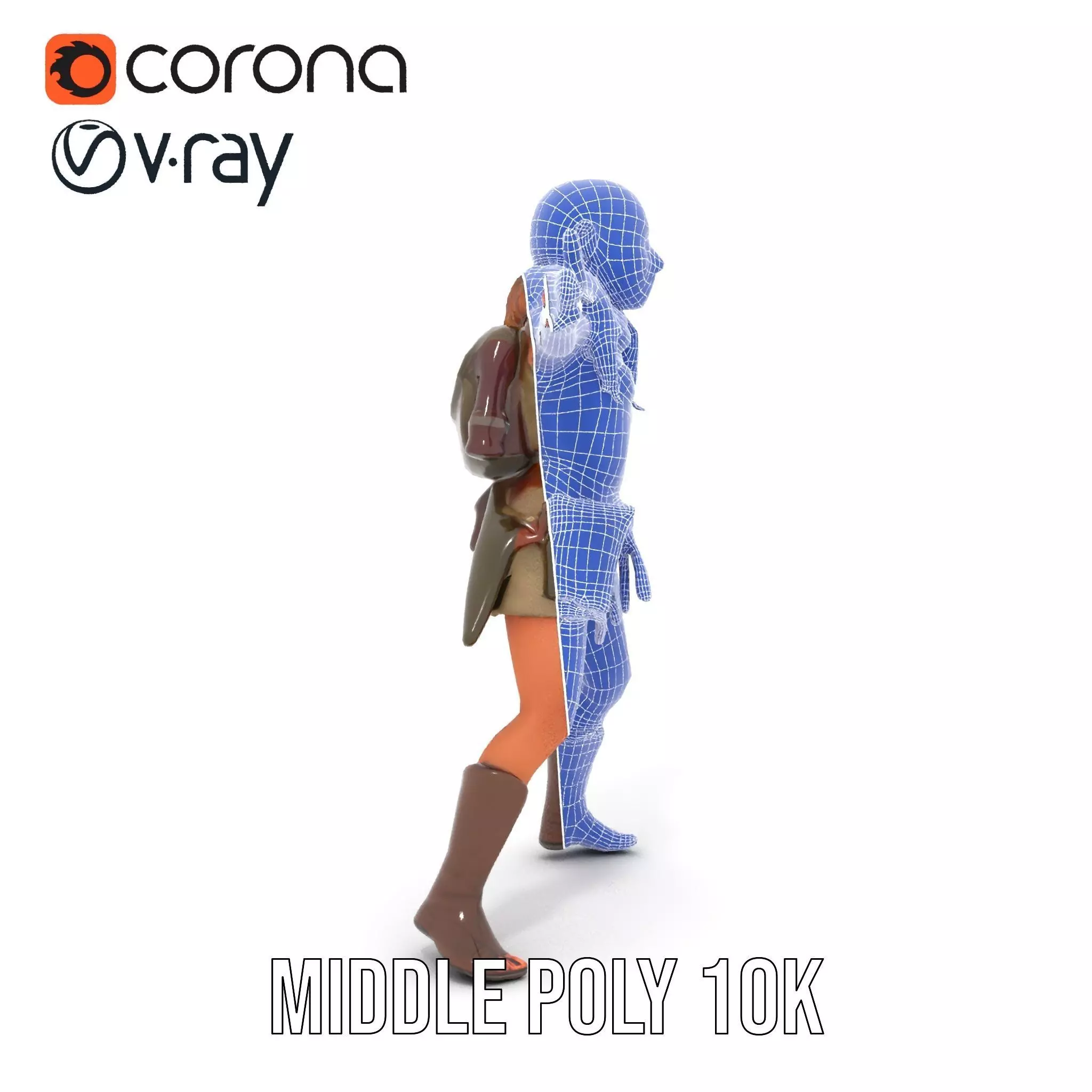 Elven Scout Costume model pack Low-poly 3D model_28