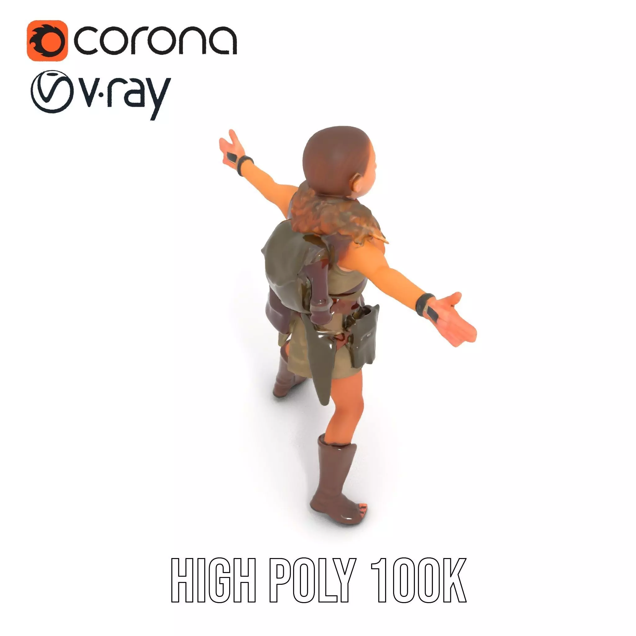 Elven Scout Costume model pack Low-poly 3D model_16