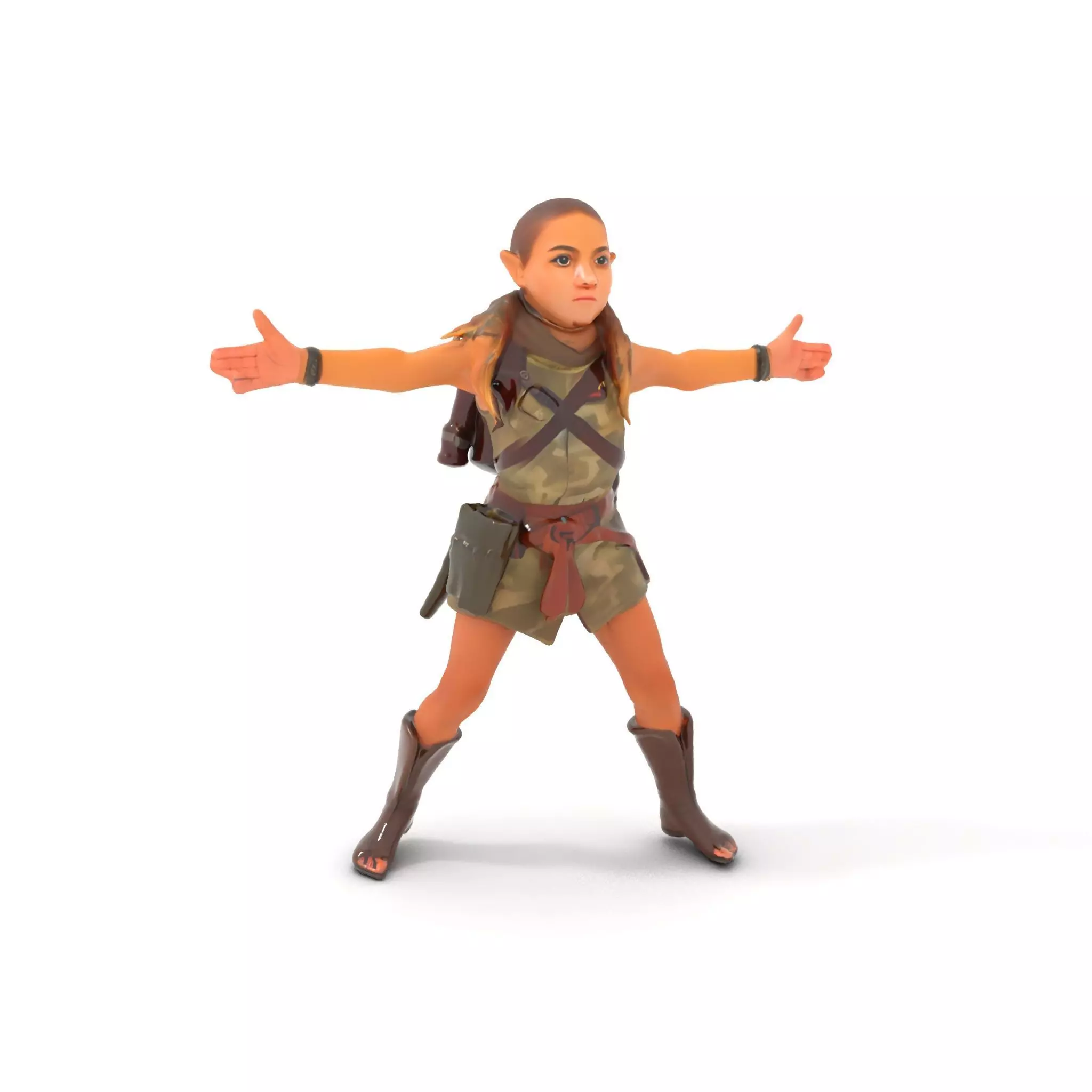 Elven Scout Costume model pack Low-poly 3D model_0