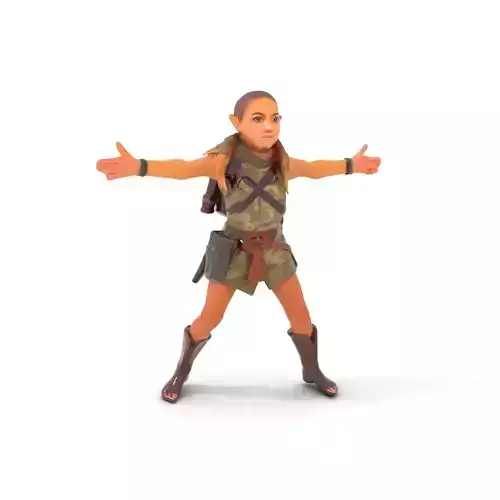 Elven Scout Costume model pack Low-poly 3D model Elven Scout Costume model pack Low-poly 3D model