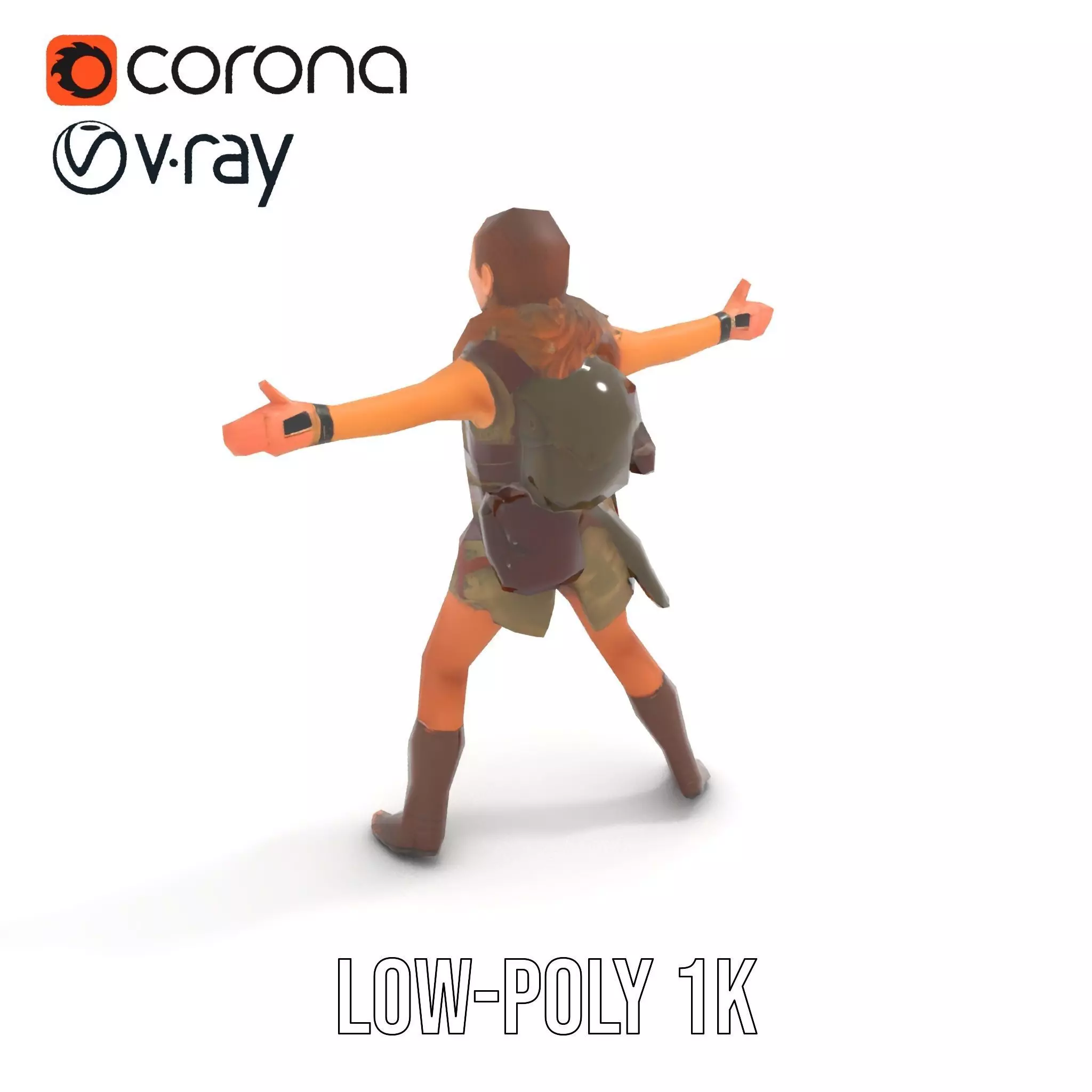 Elven Scout Costume model pack Low-poly 3D model_9