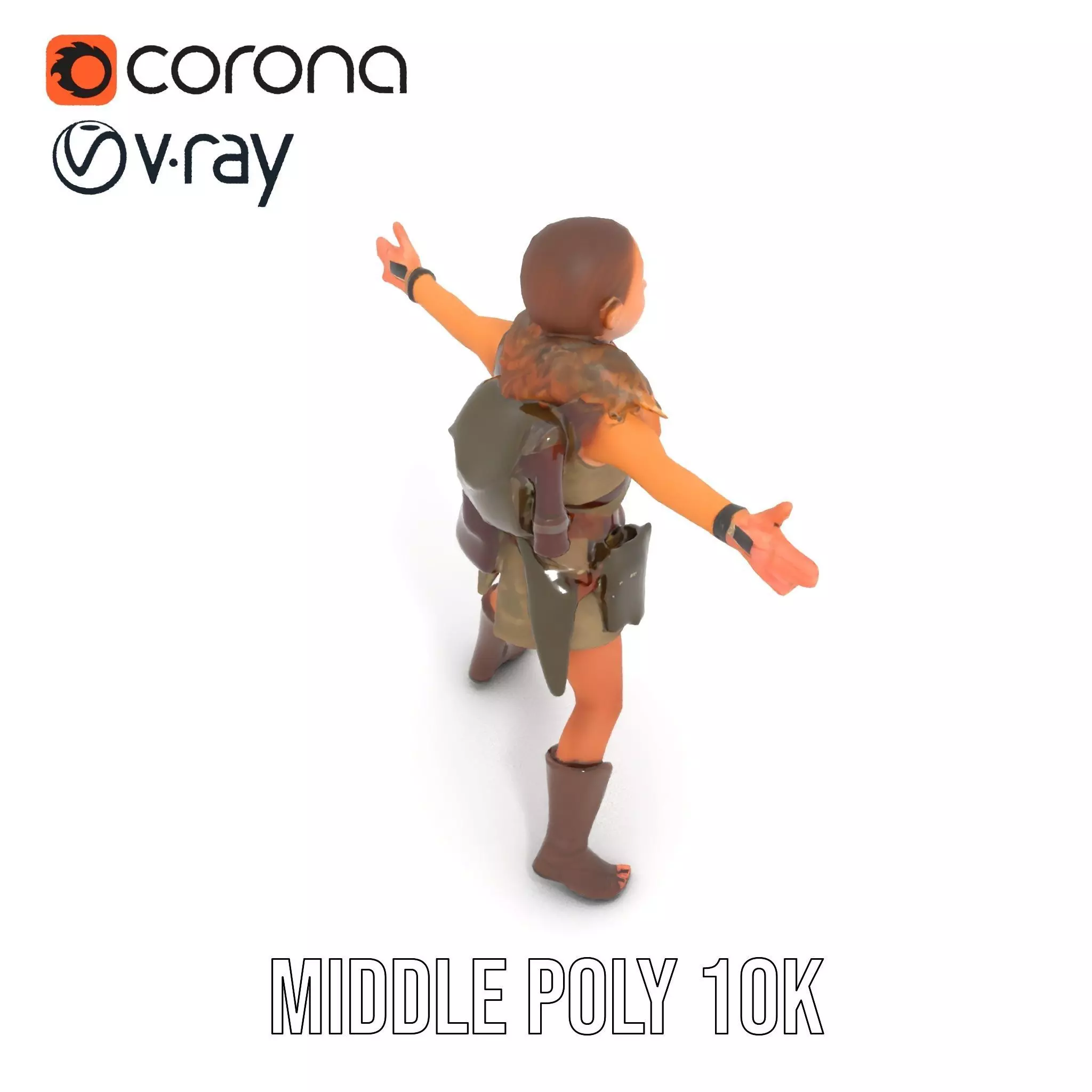 Elven Scout Costume model pack Low-poly 3D model_22