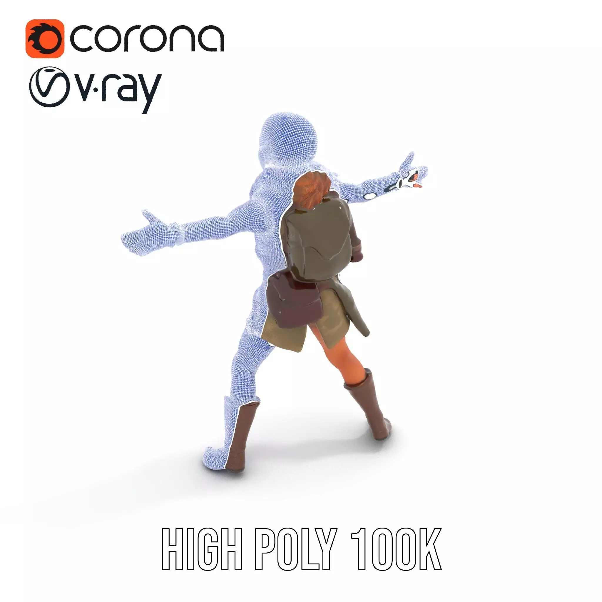 Elven Scout Costume model pack Low-poly 3D model_30